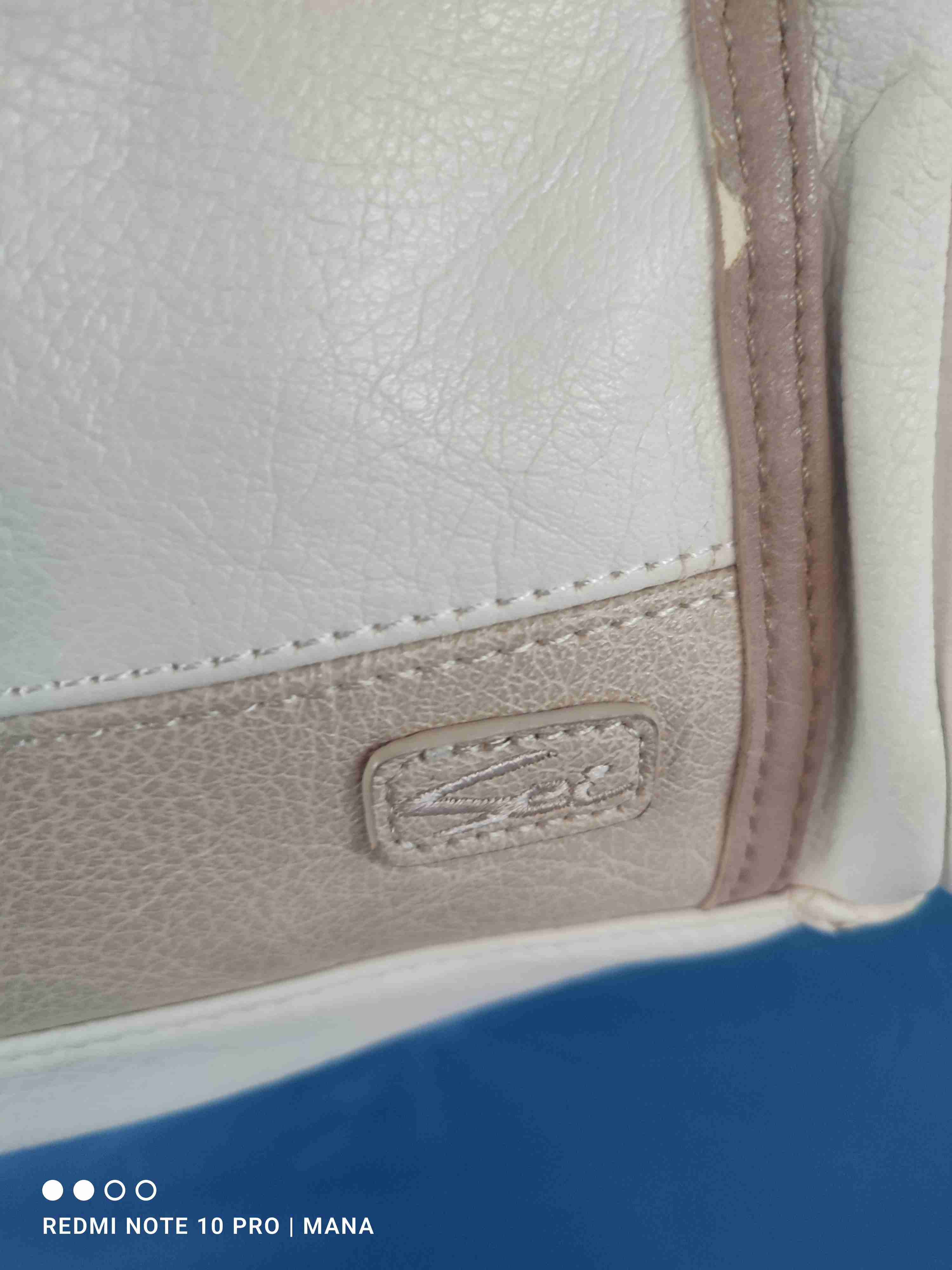 Bolso de hombro beige y blanco, Sei - miniatura 2