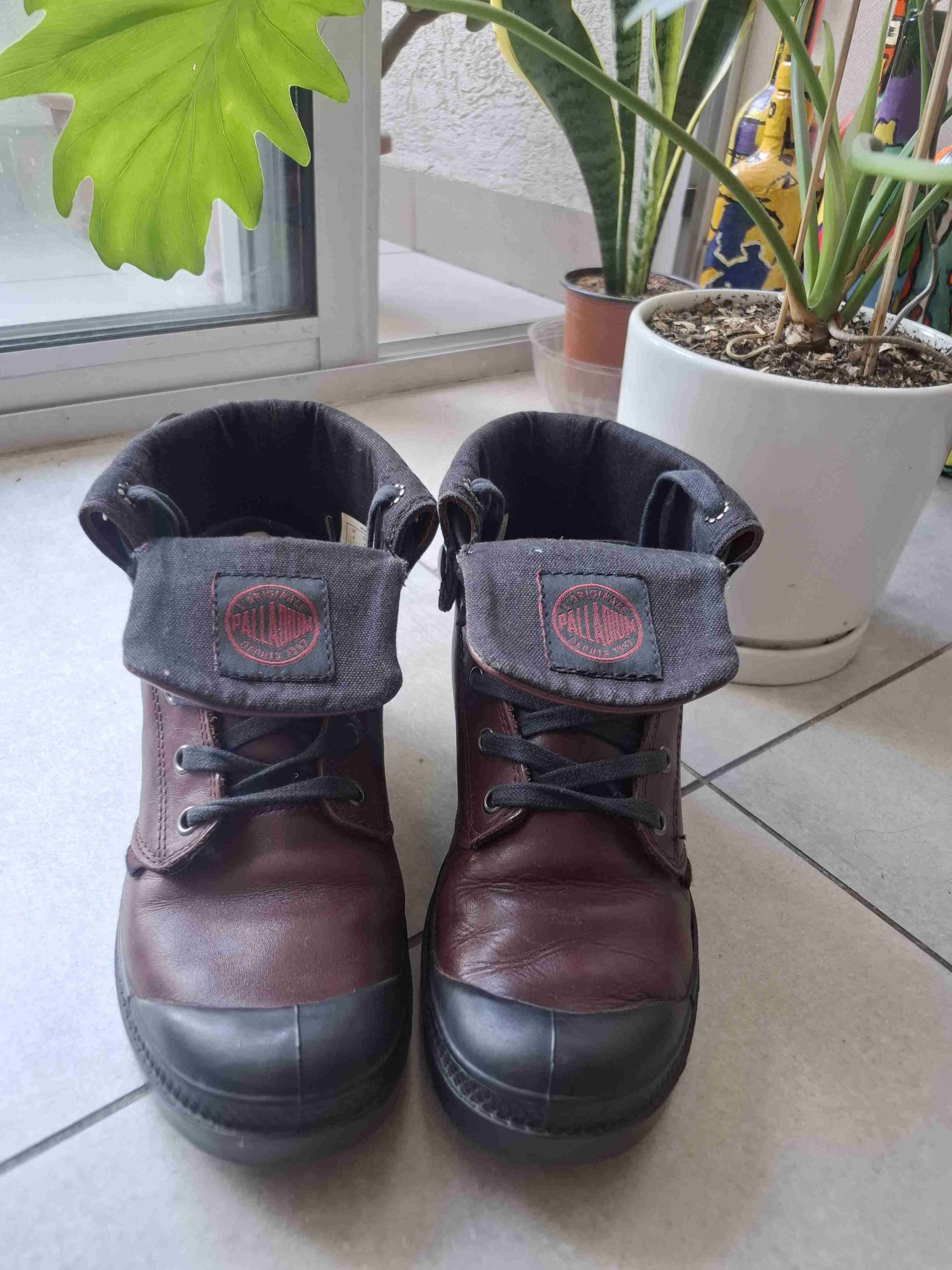 Botas marrones Palladium Baggy de cuero