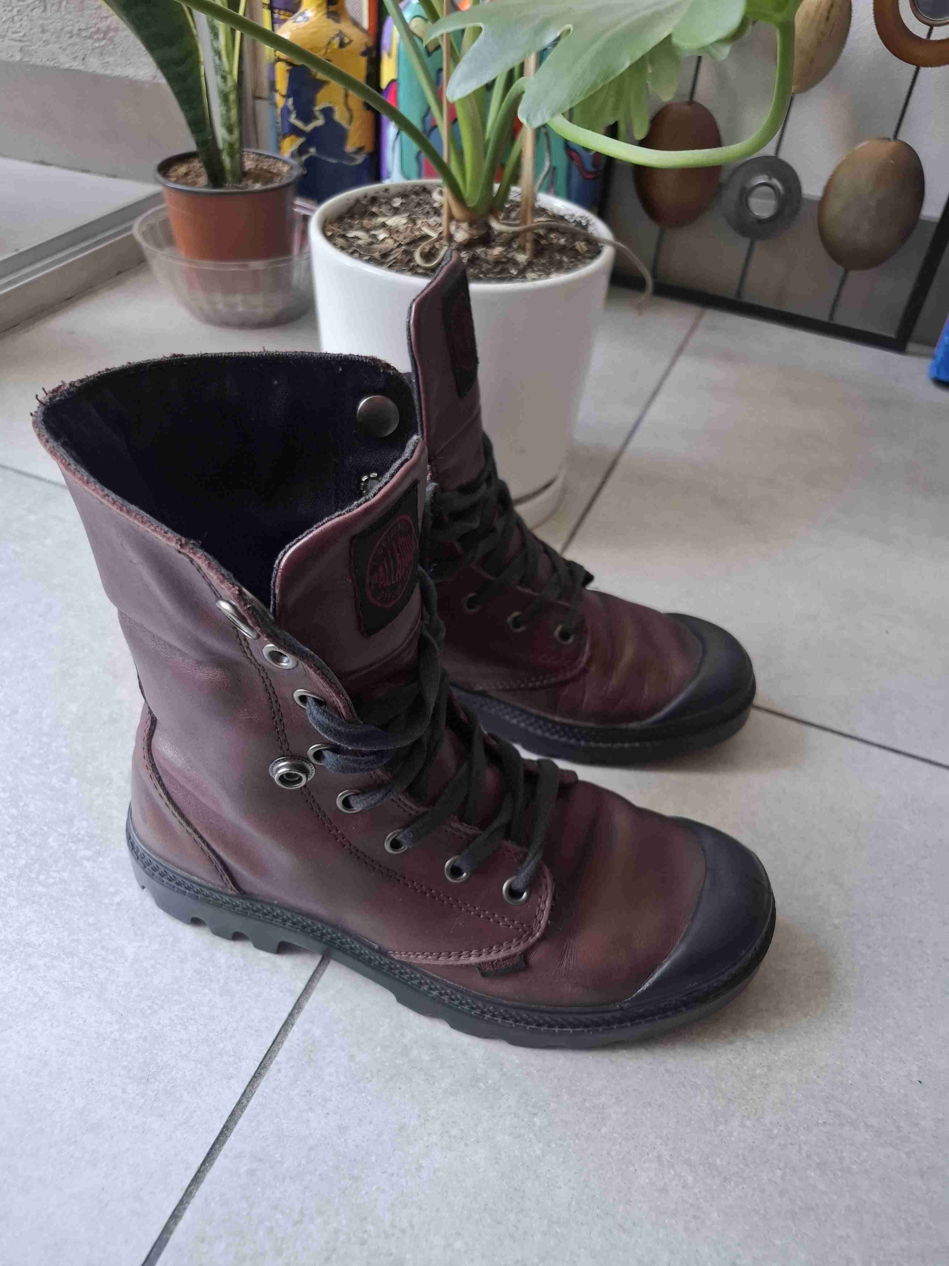 Botas marrones Palladium Baggy de cuero - miniatura 3