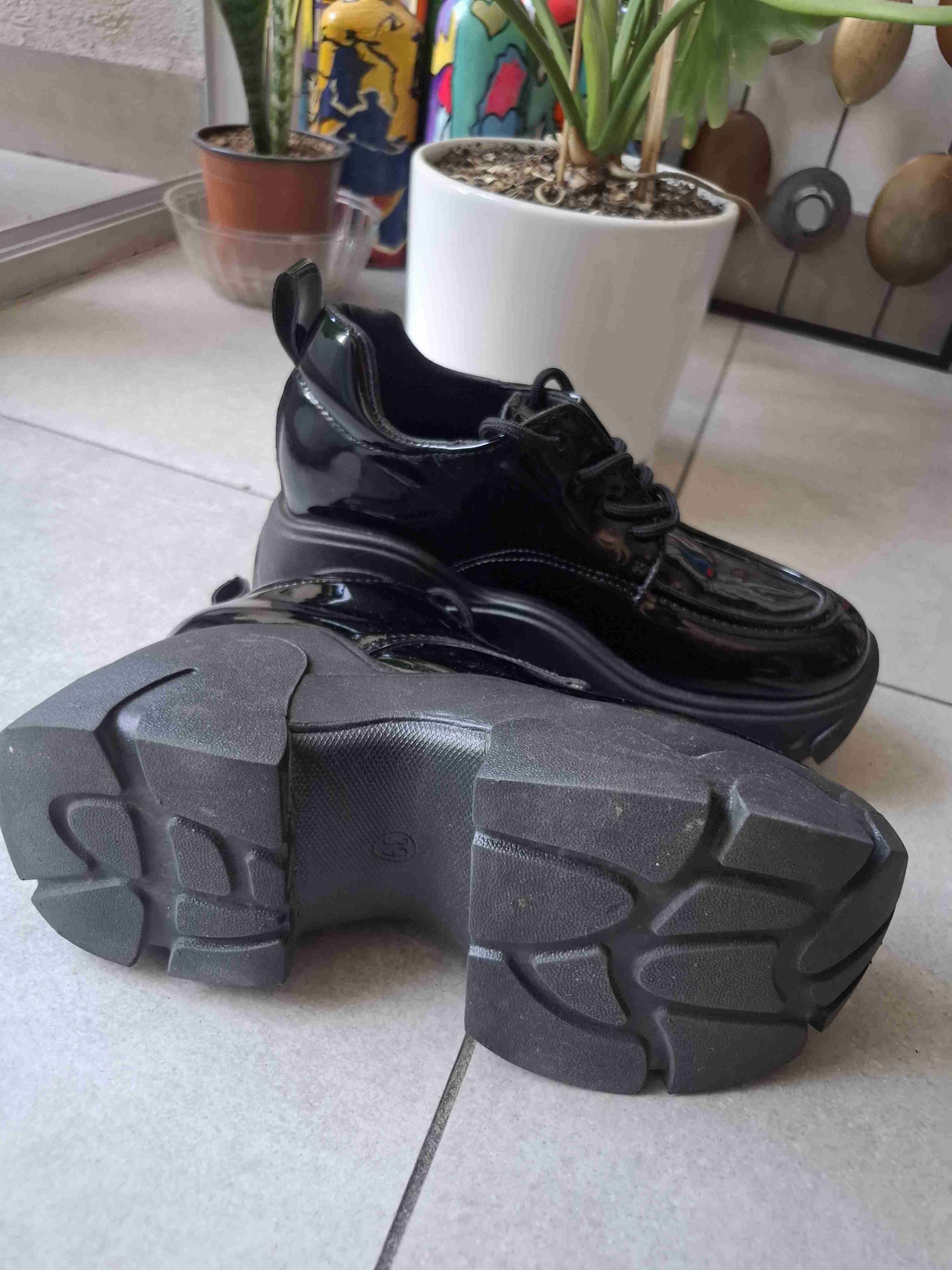 Zapatos negros charol Plataforma - miniatura 3