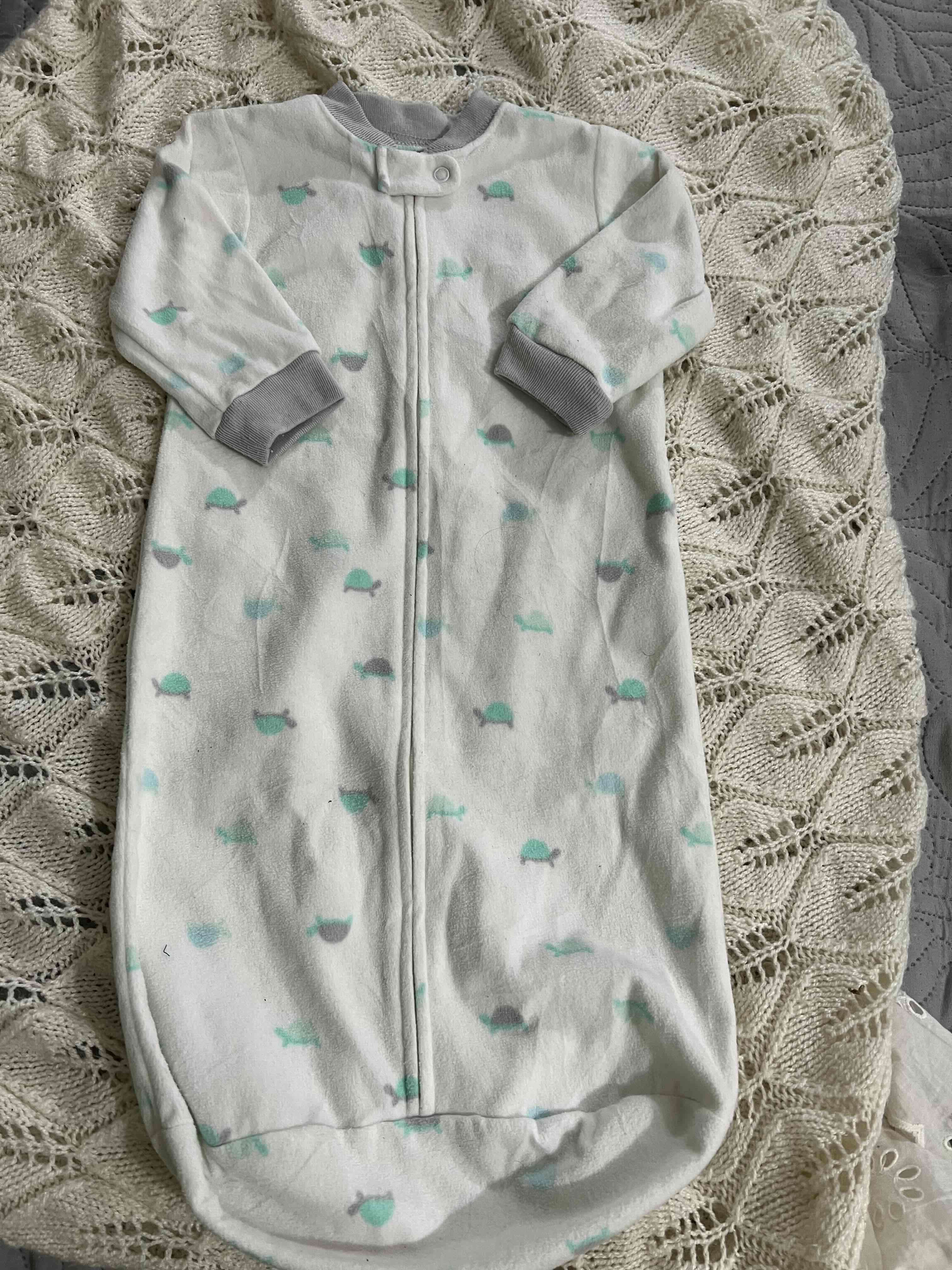 Saquito de dormir blanco con tortugas