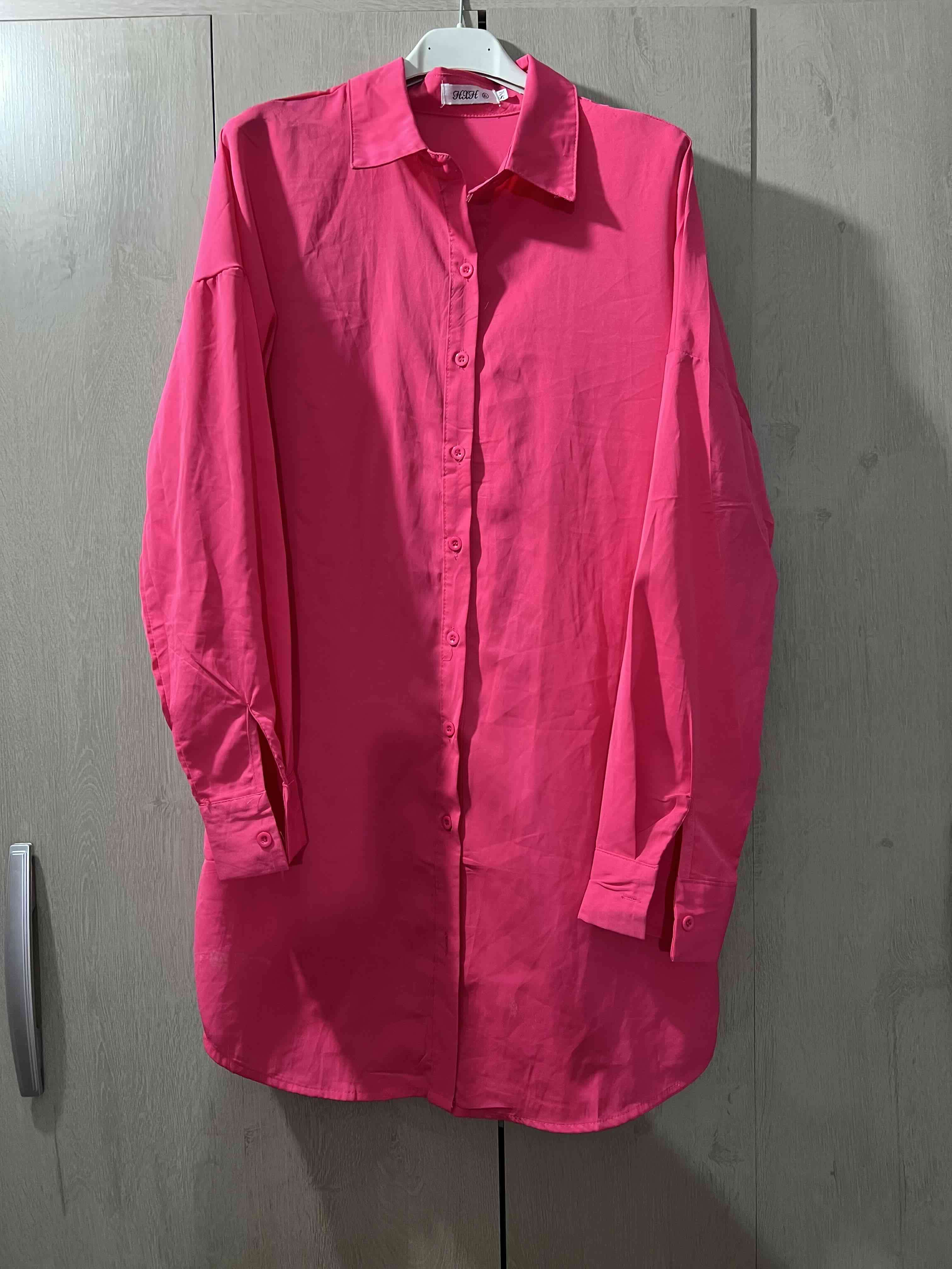 Camisa fucsia larga Vestido