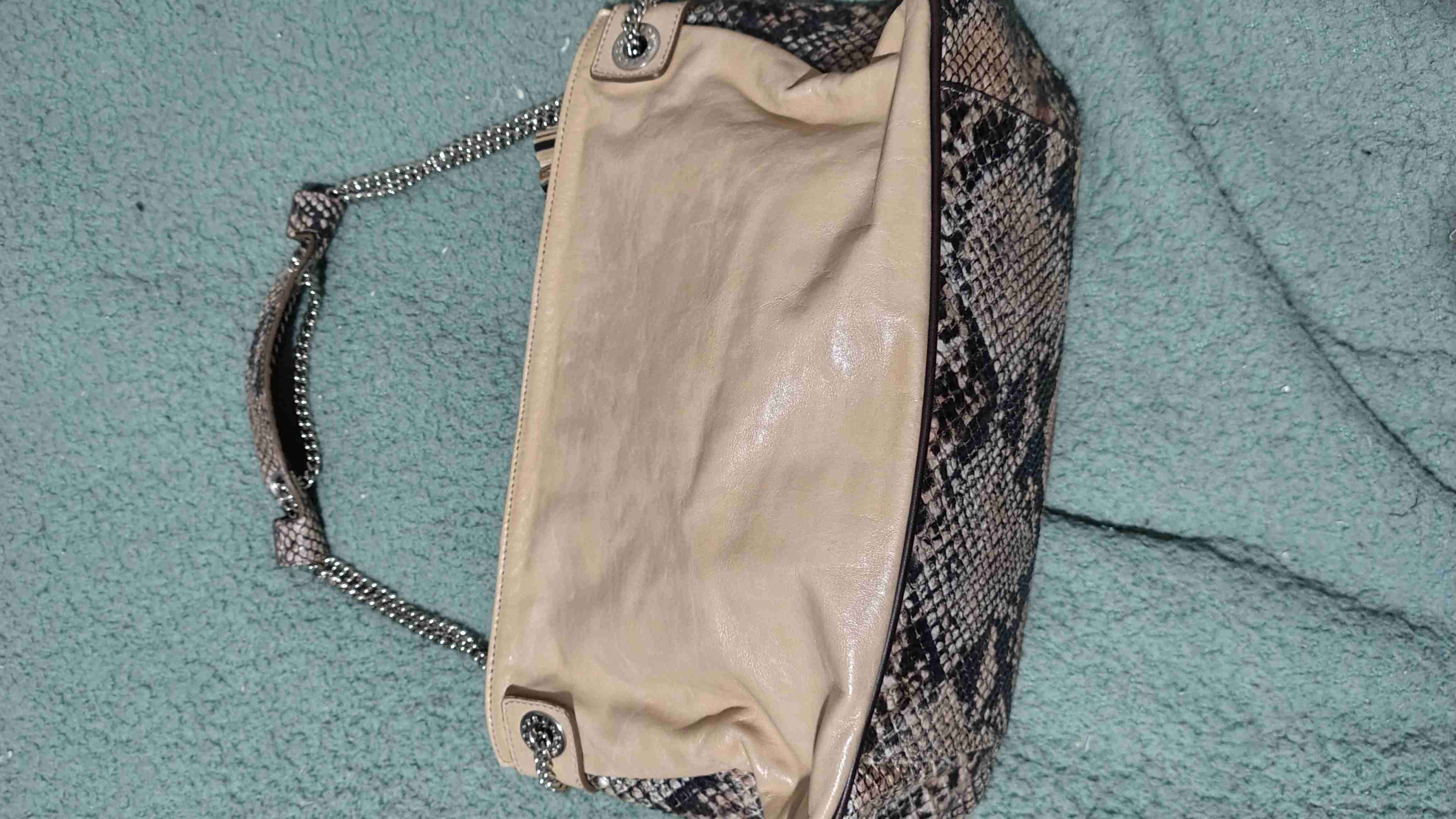 Cartera beige de cuero prüne - miniatura 2