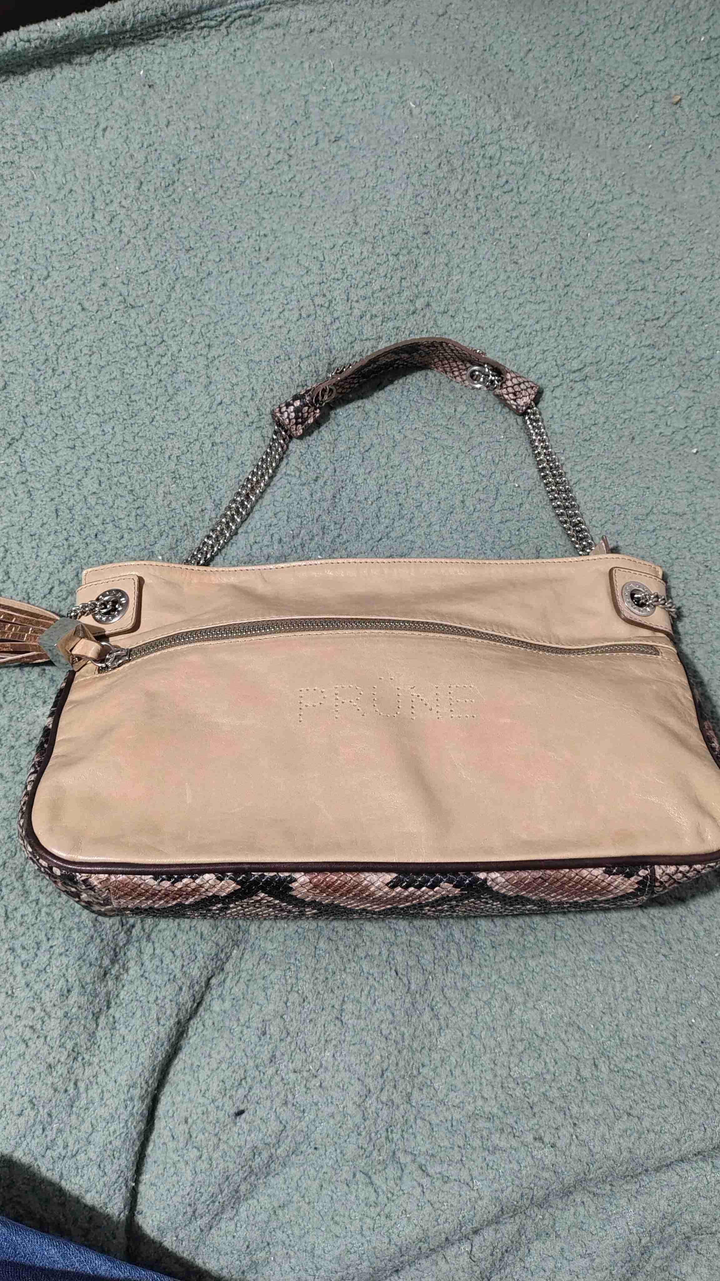 Cartera beige de cuero prüne - miniatura 4