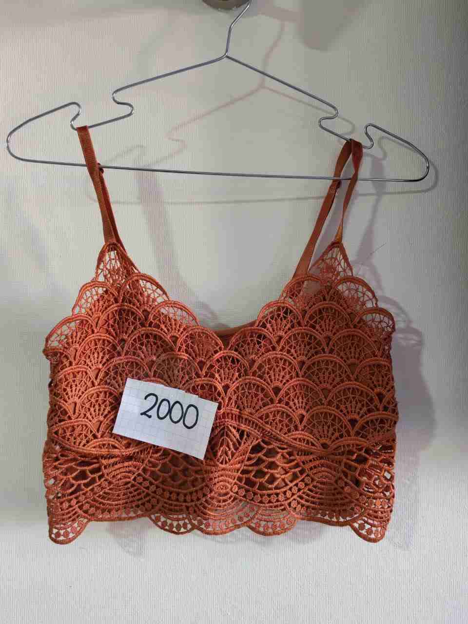 Top encaje color terracota