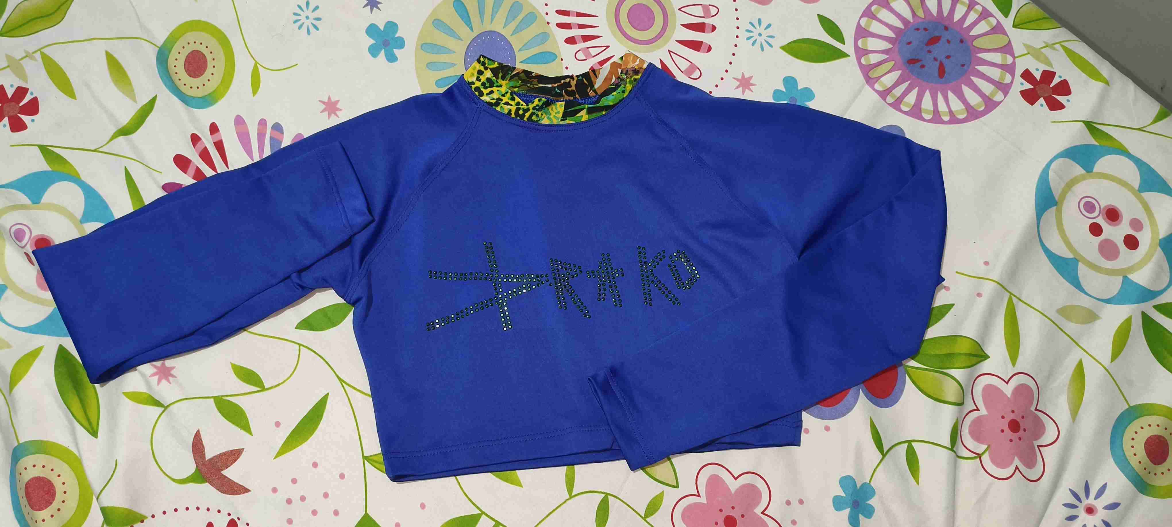 Polera manga larga azul corta - miniatura 3