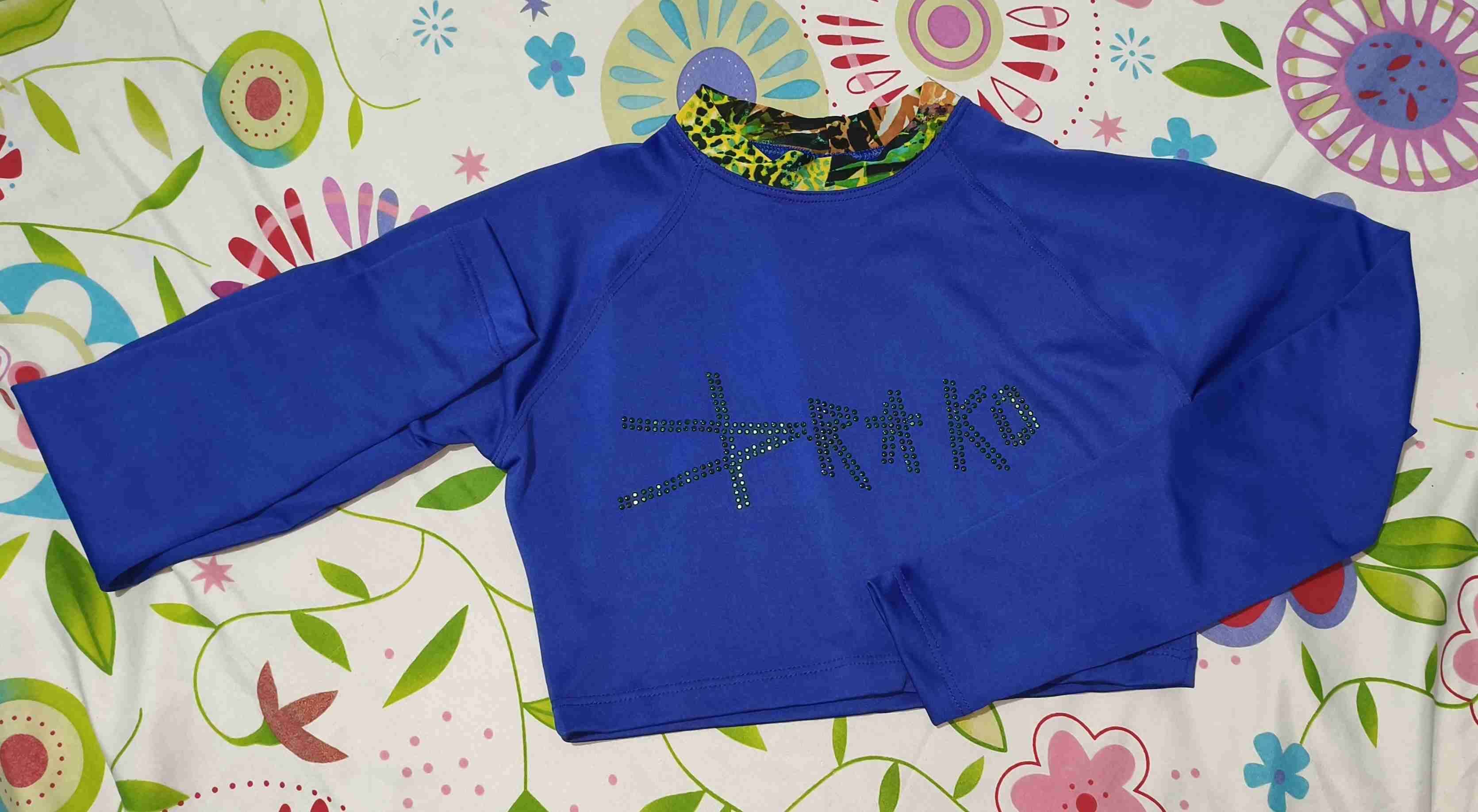 Polera manga larga azul corta - miniatura 4