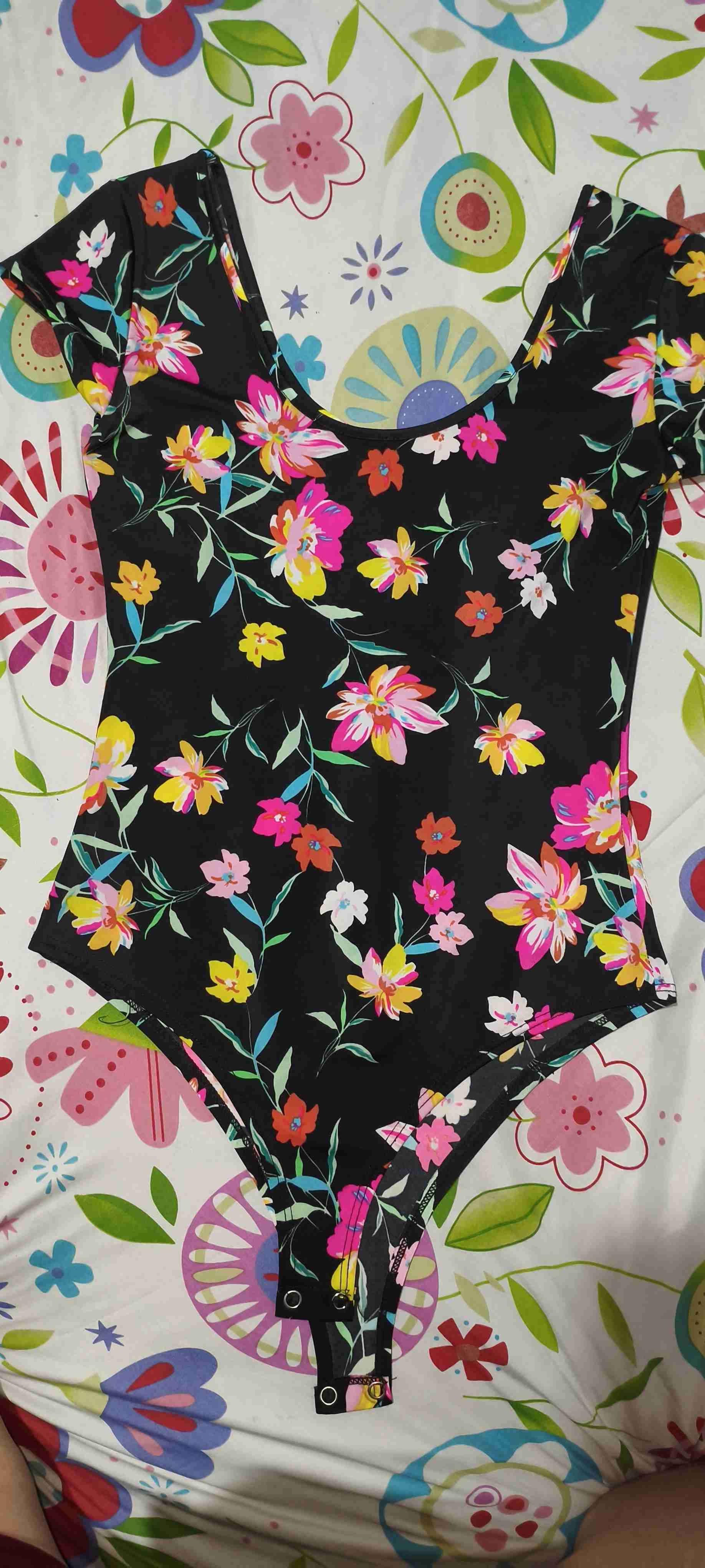 Body negro con flores coloridas - 2
