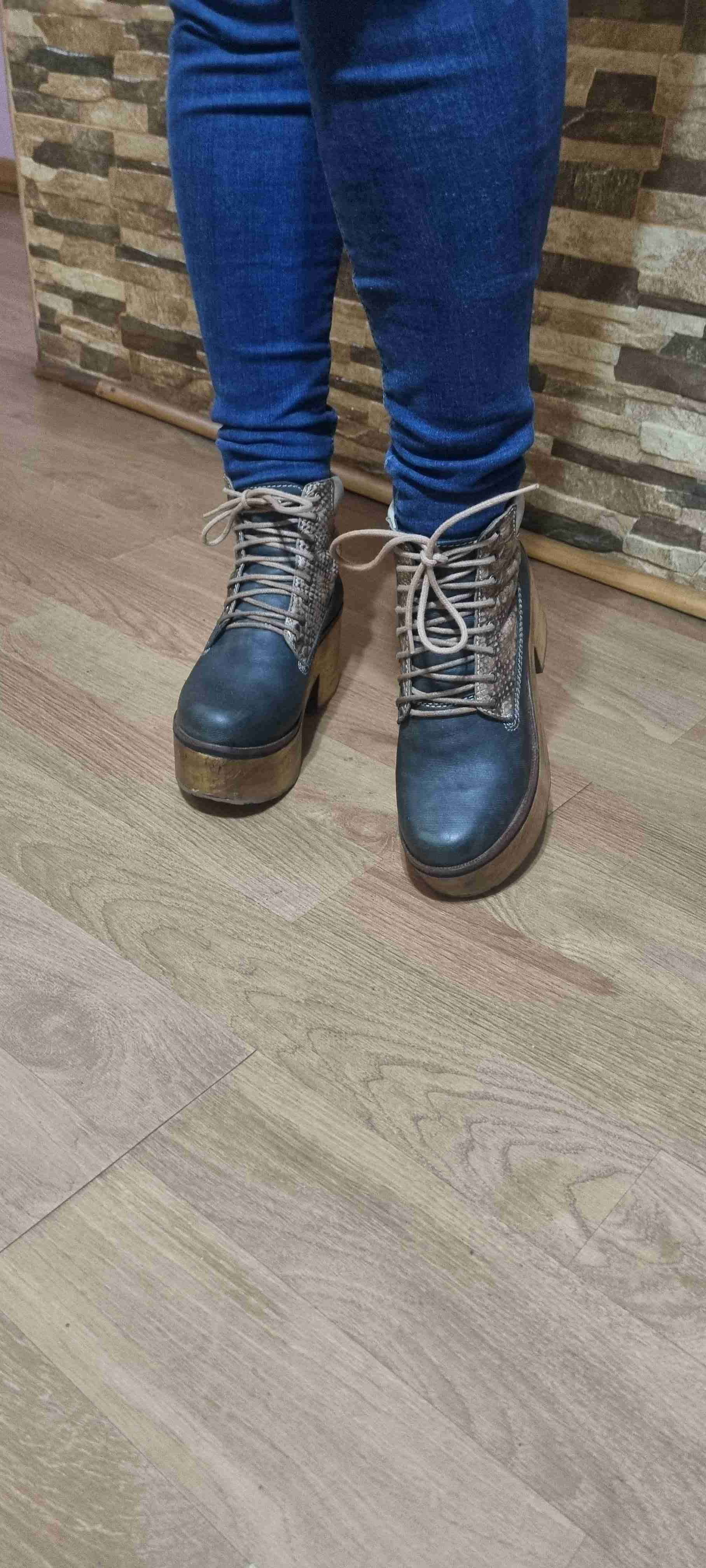 Botines de cuero con plataforma made marca exotica - miniatura 3