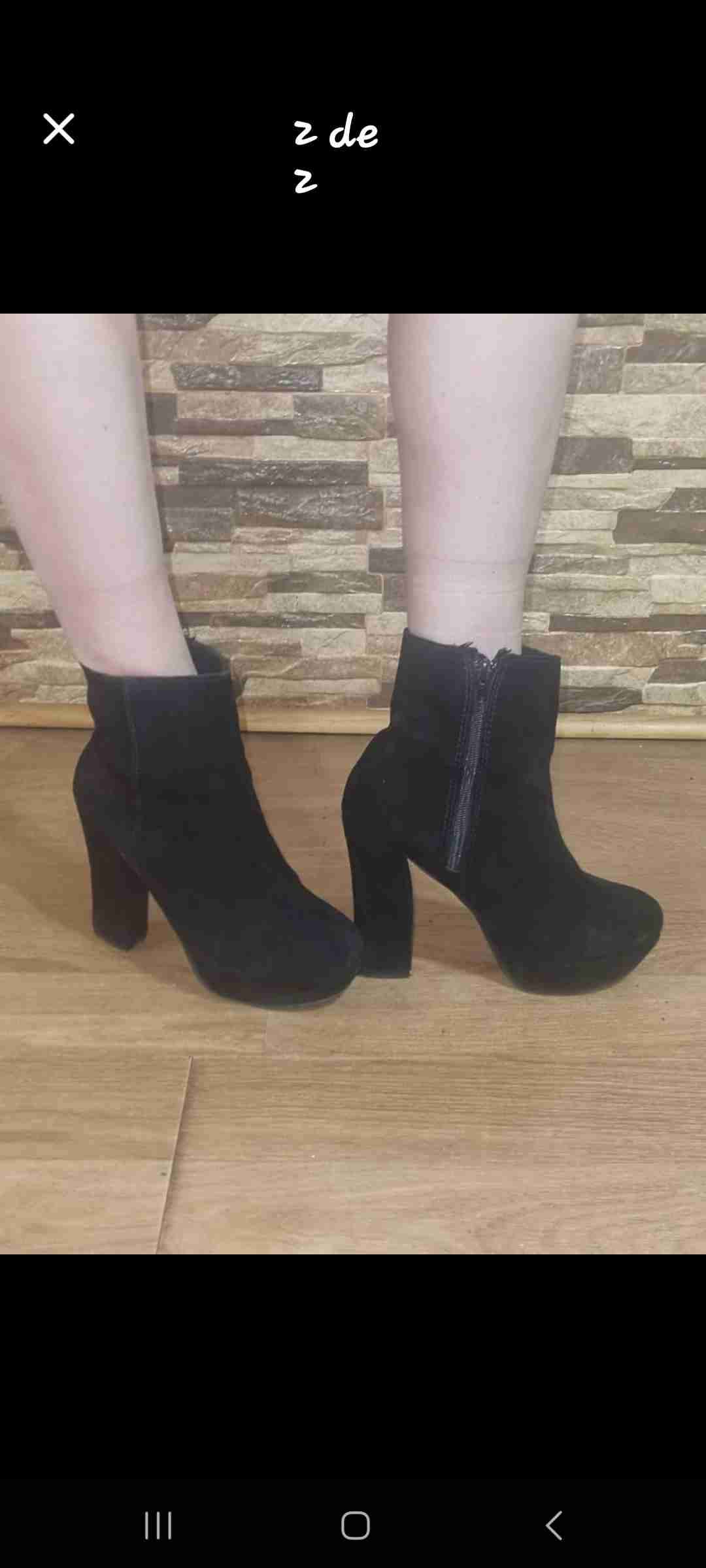 Botines negros 100% cuero, con plataforma