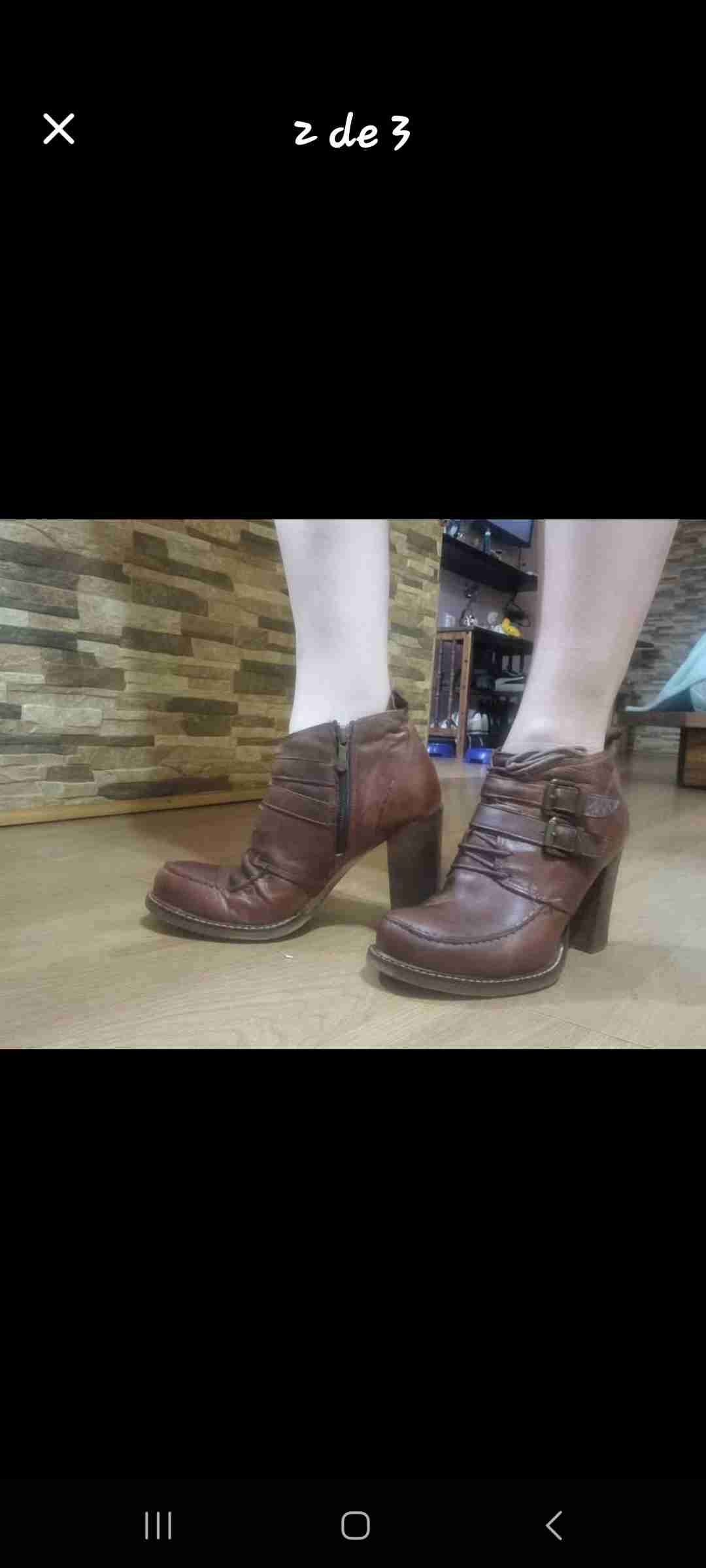 Botines marrones de cuero. Pollini - miniatura 2