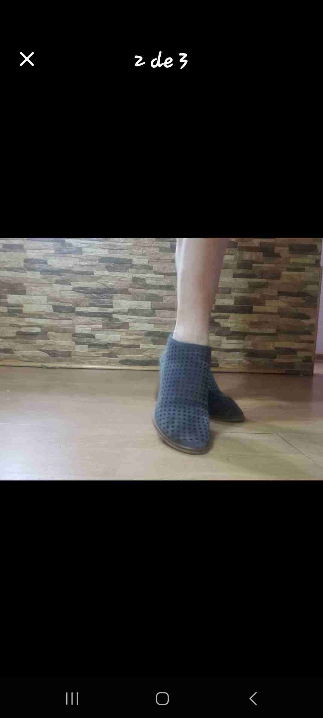 Botines azules con tacón medio verano. Rockford. - miniatura 2