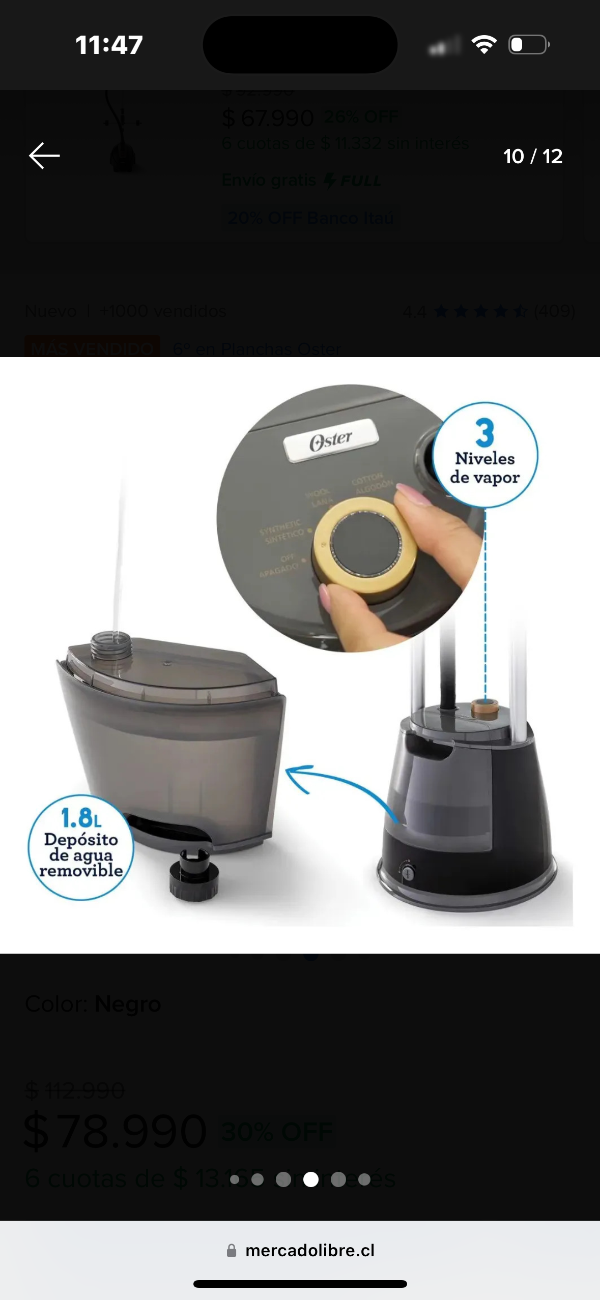 Plancha vertical a vapor 1600W - miniatura 5