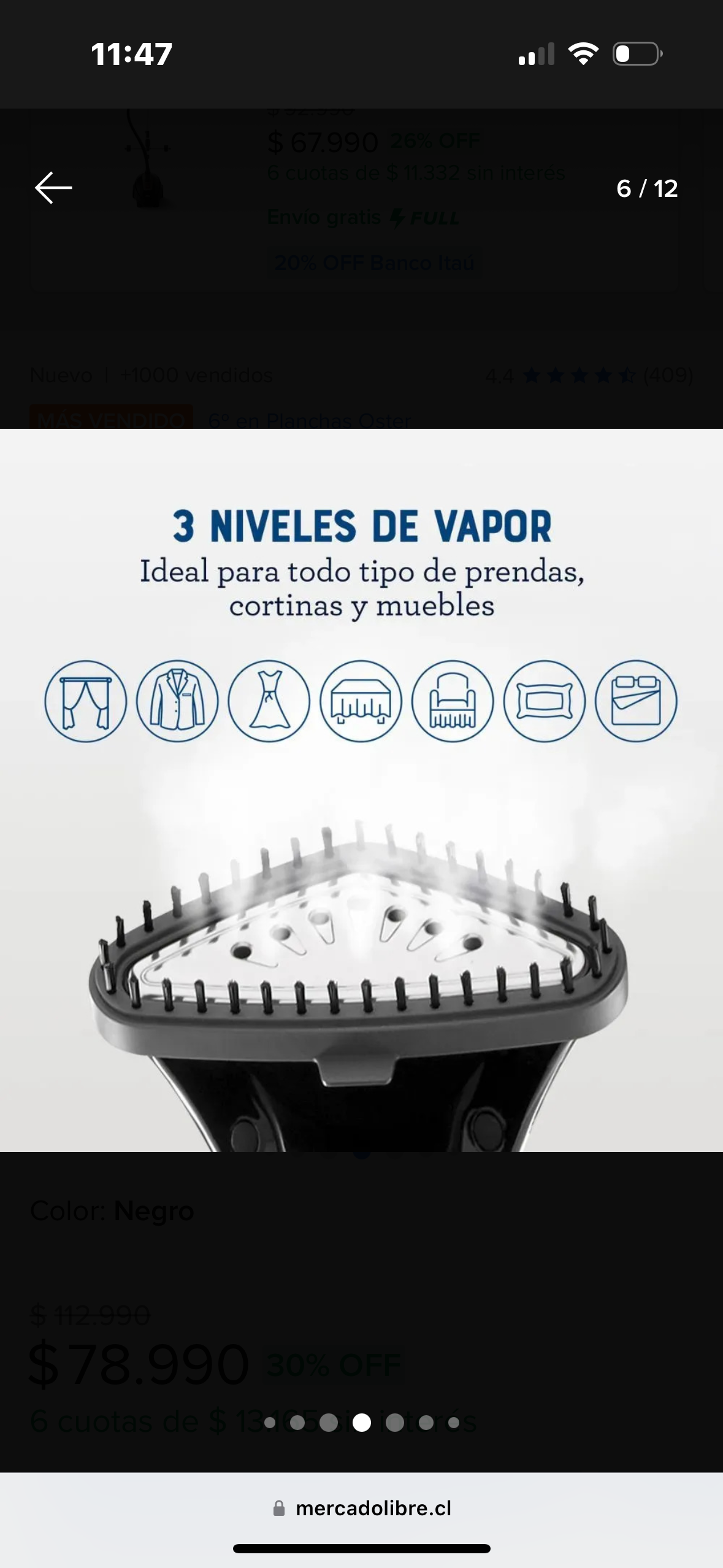 Plancha vertical a vapor 1600W - miniatura 6