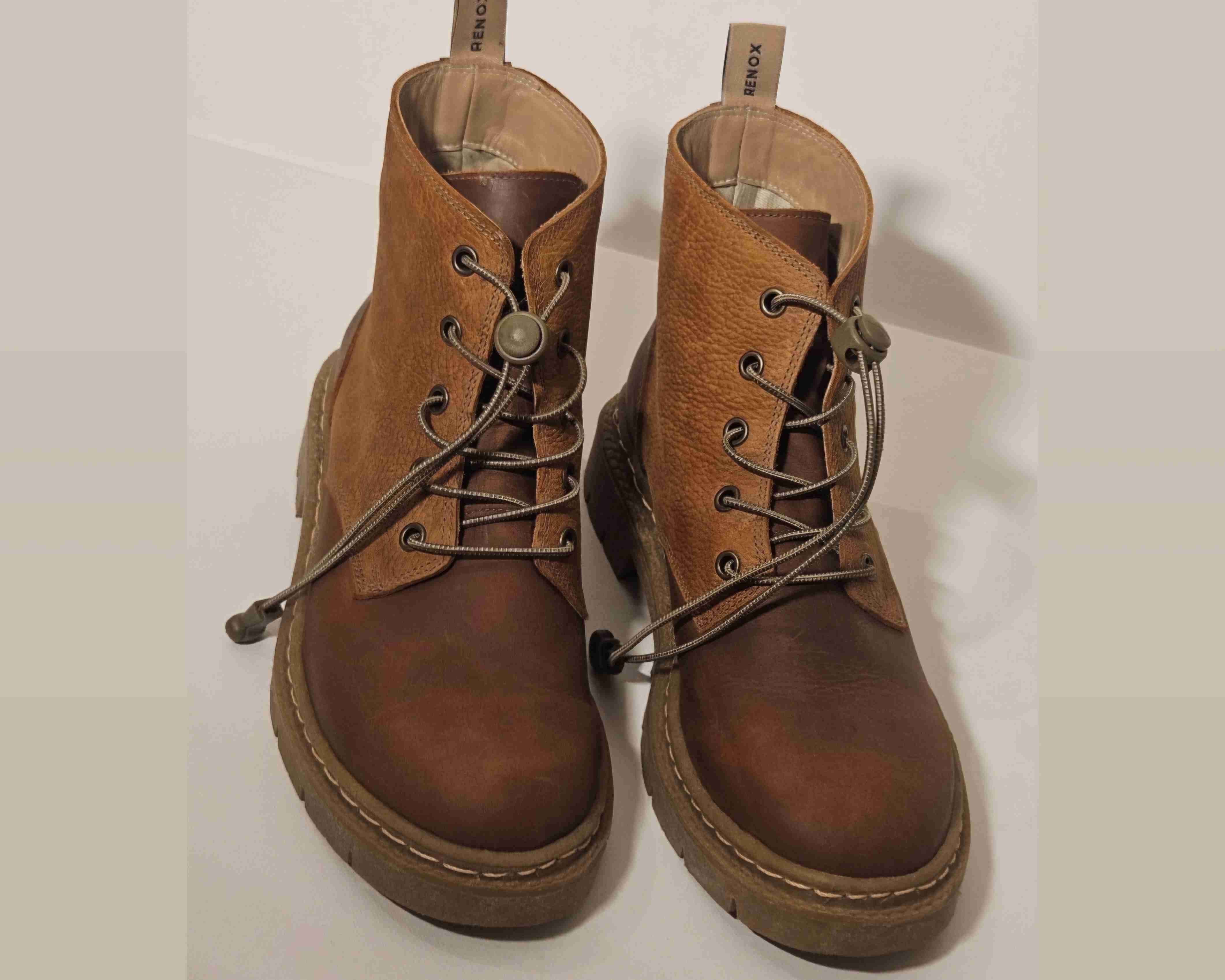 Botín de cuero café rústico - miniatura 3