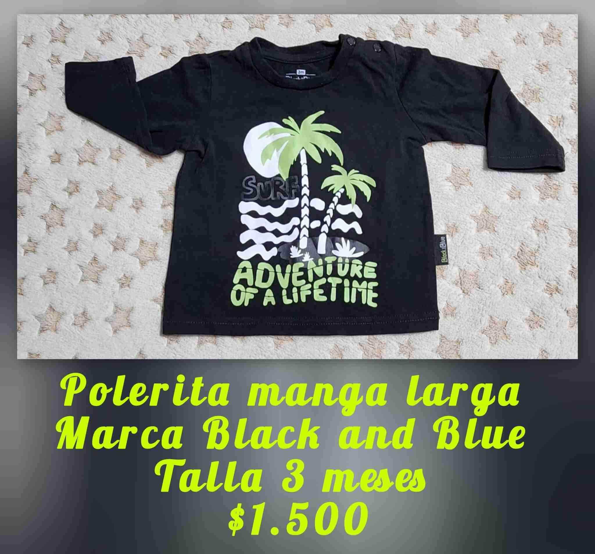 Polerita manga larga Black and blue