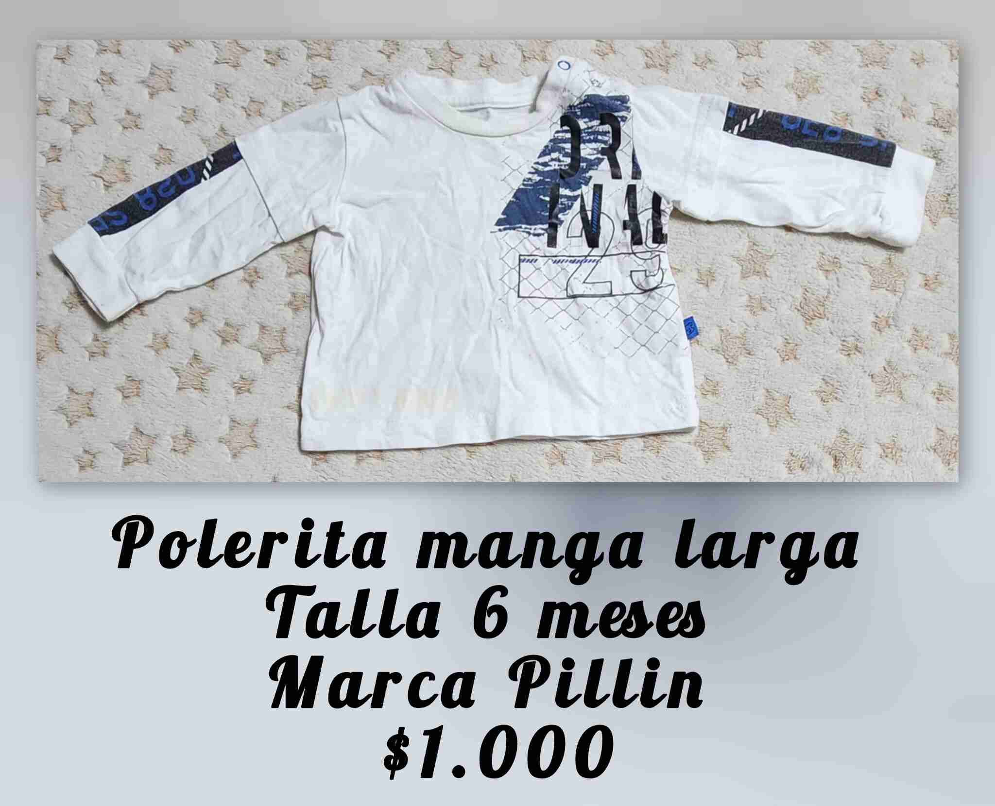 Polera manga larga bebé 6 meses