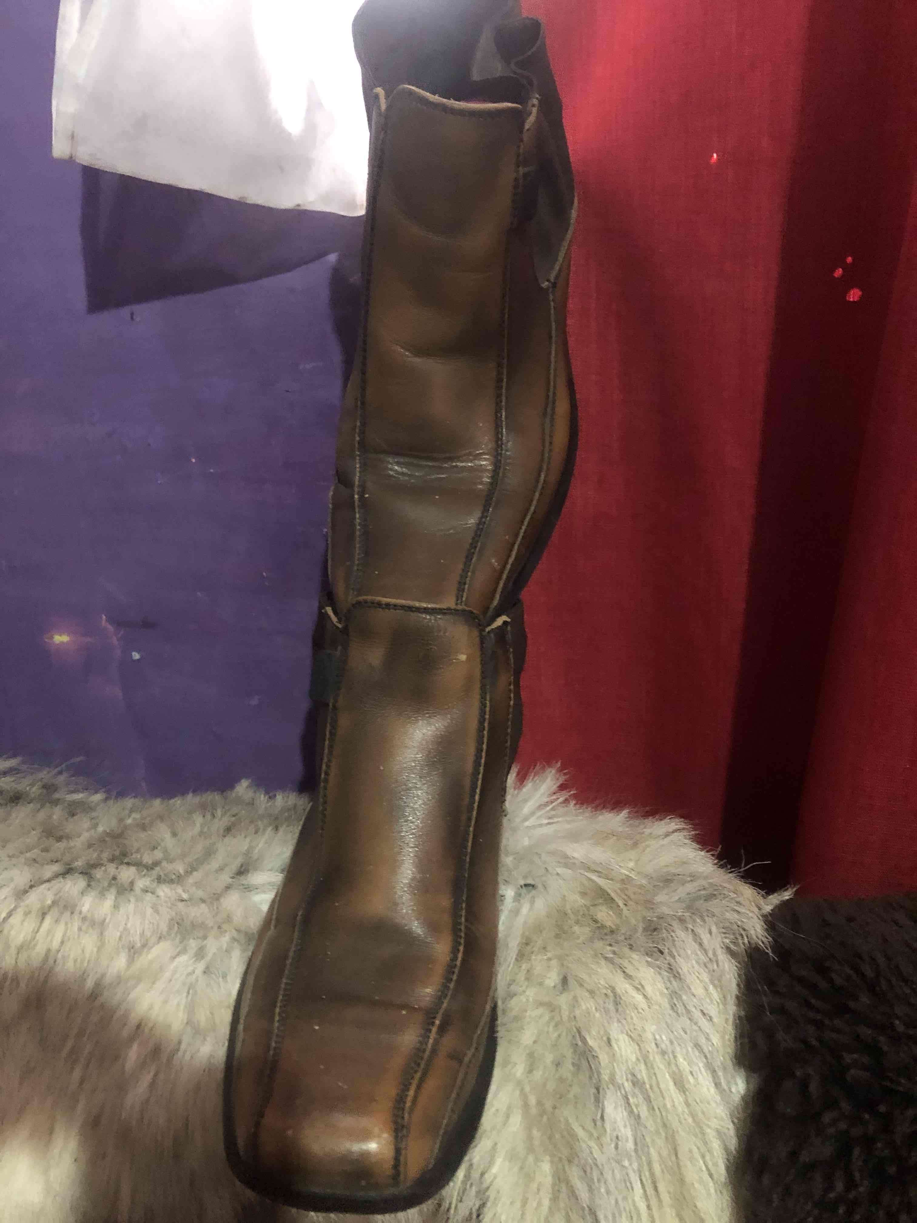 Botines de cuero marrones talla 41 - miniatura 2