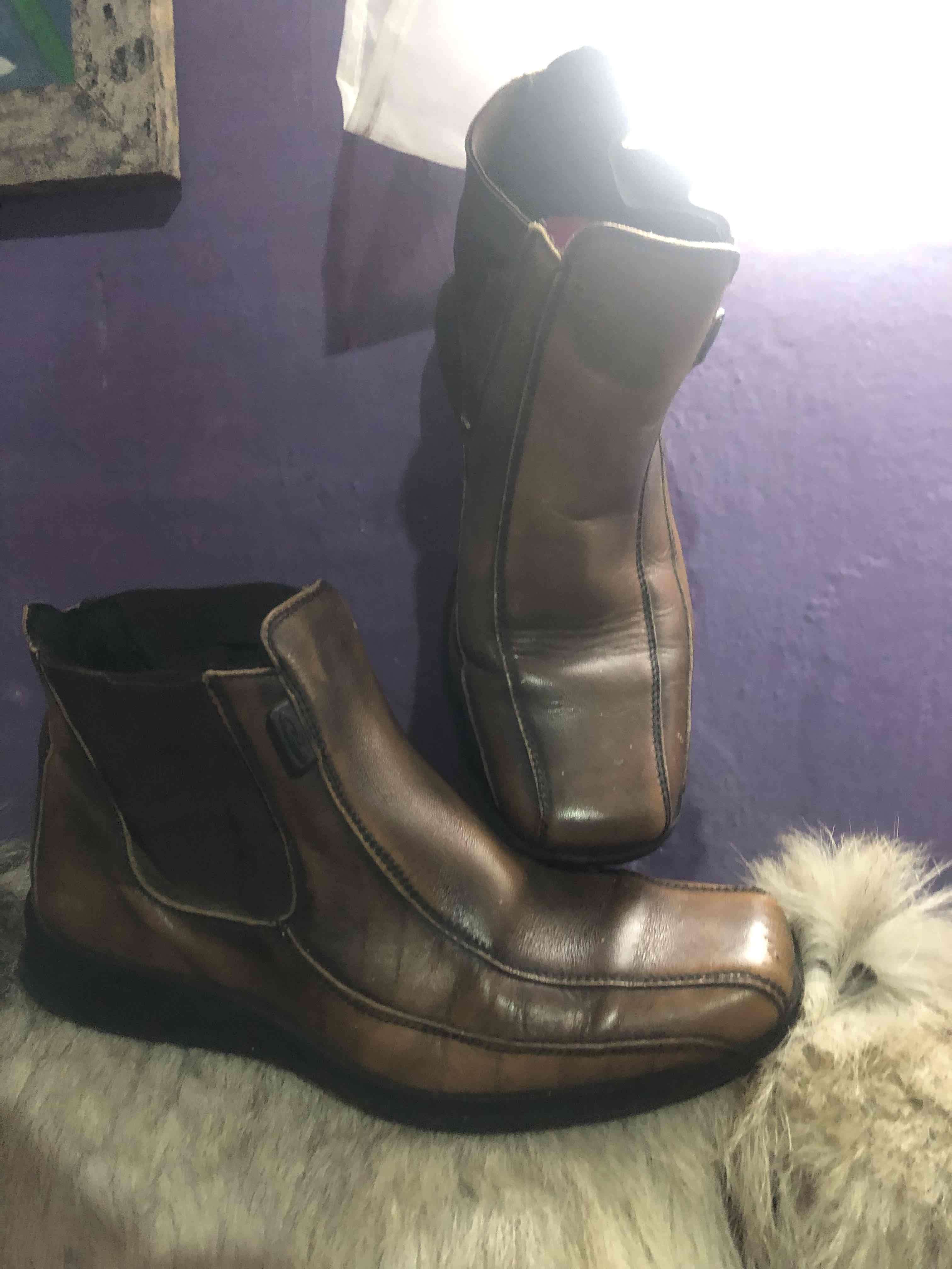 Botines de cuero marrones talla 41 - miniatura 3