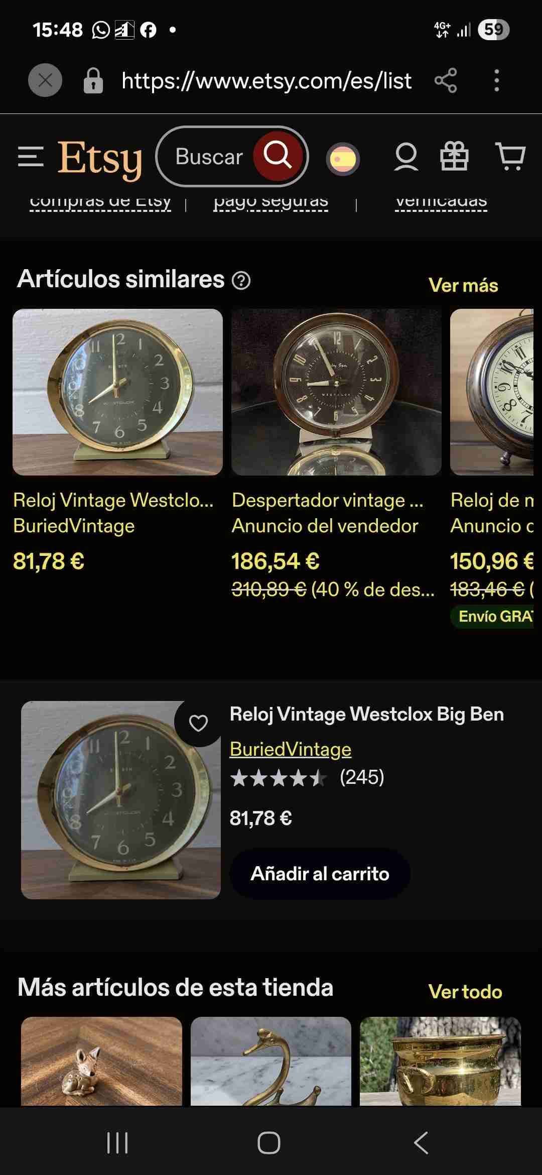 Reloj Westclox Big Ben vintage - miniatura 2