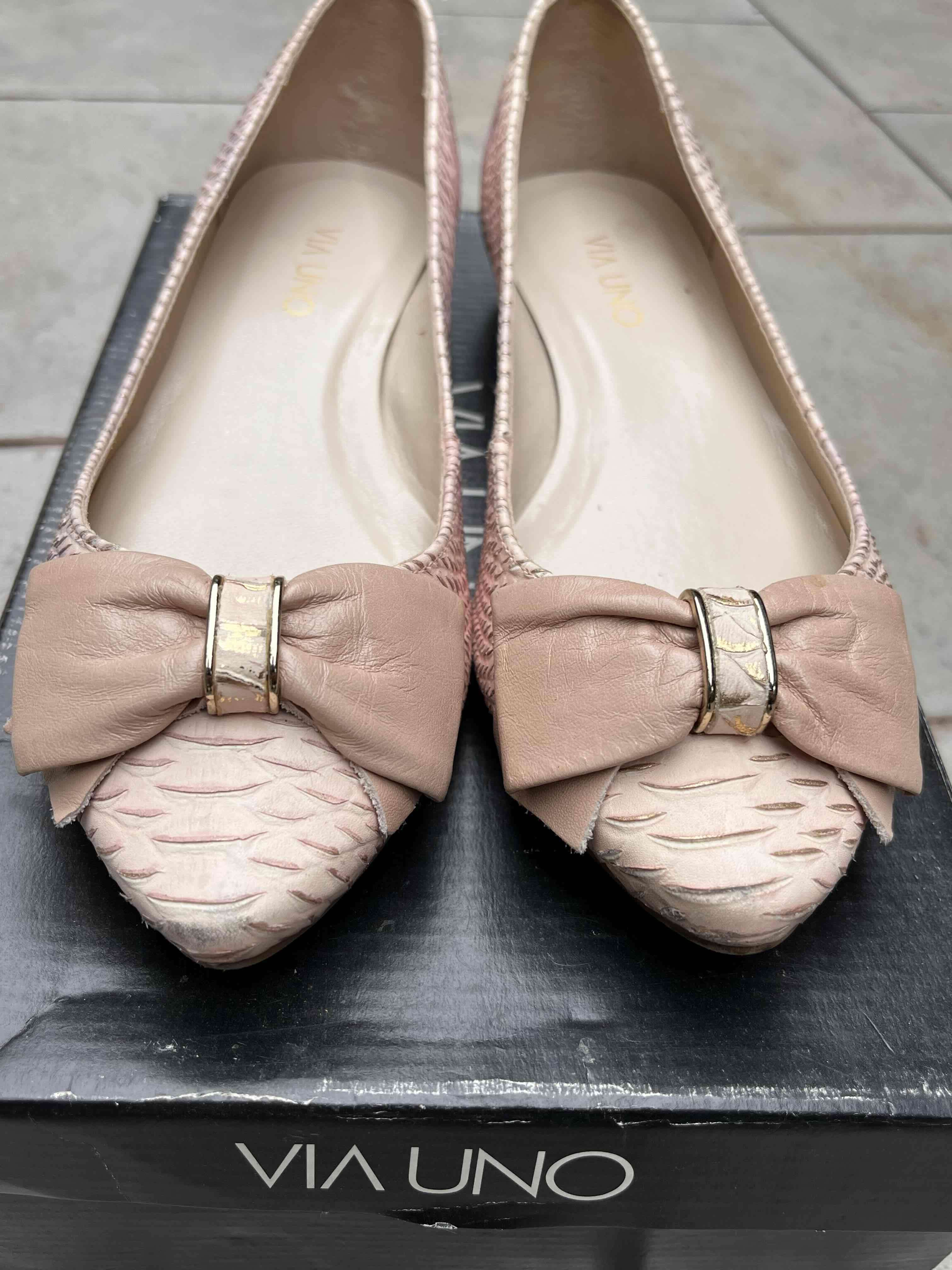 Zapatos planos rosados Via Uno - miniatura 2