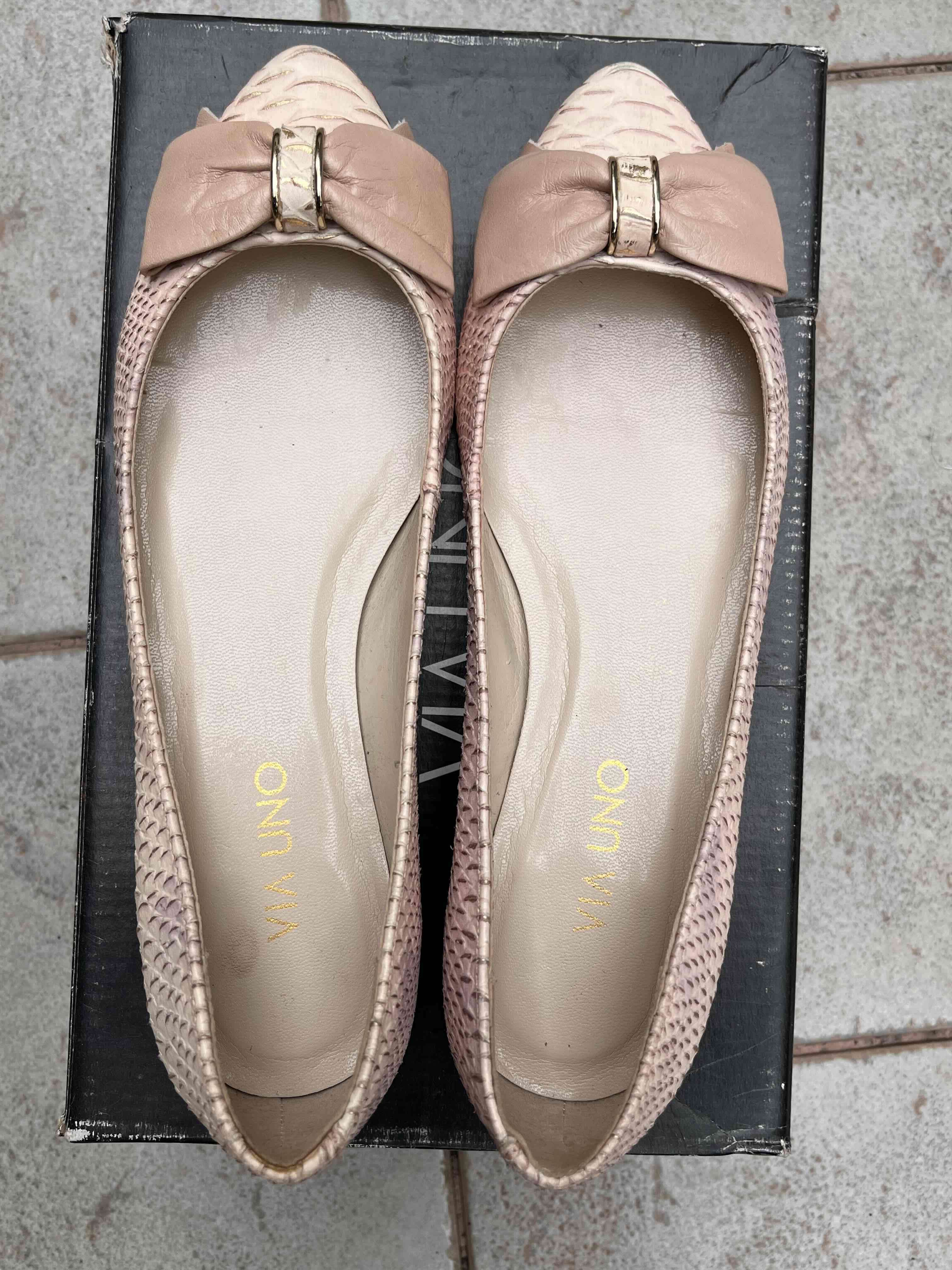 Zapatos planos rosados Via Uno - miniatura 3