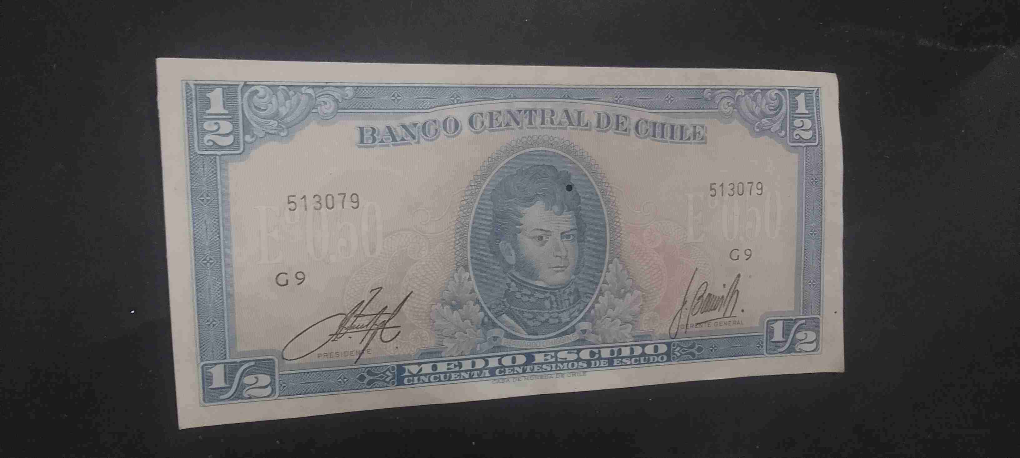 Billete Chile 1/2 escudo 1970
