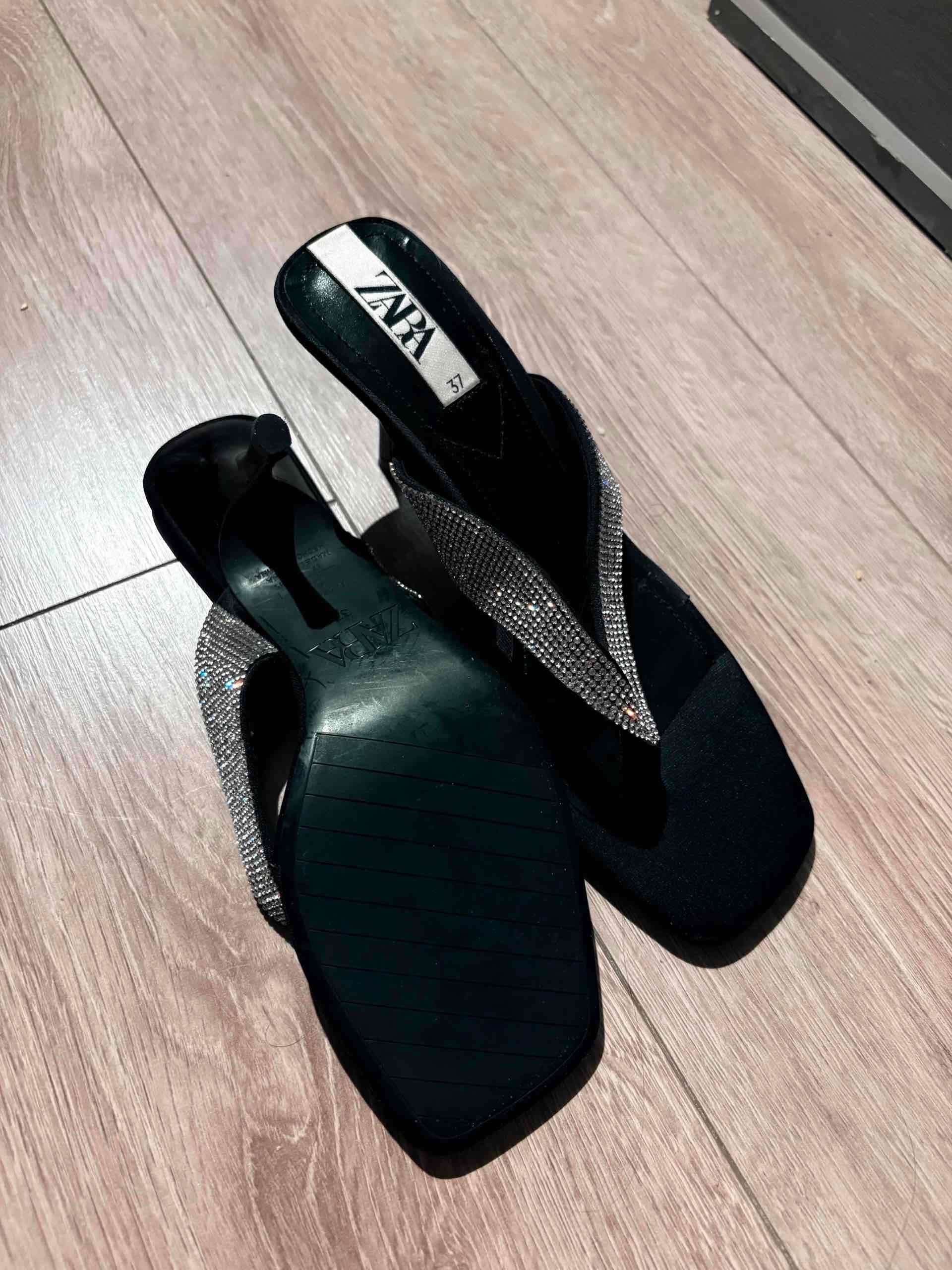 Sandalias negras con brillo Zara - miniatura 2