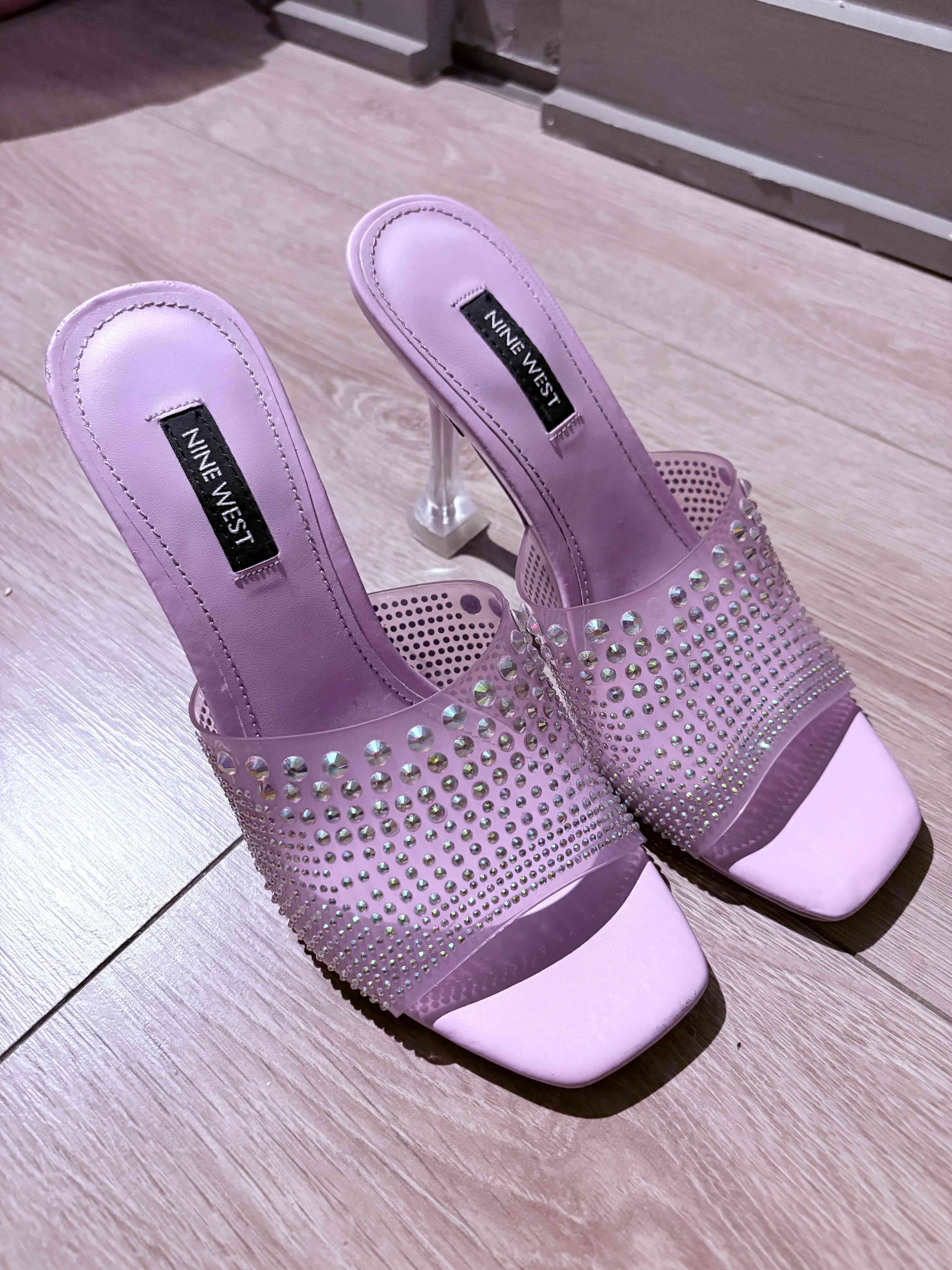 Sandalias Nine West lilas con brillantes - miniatura 2