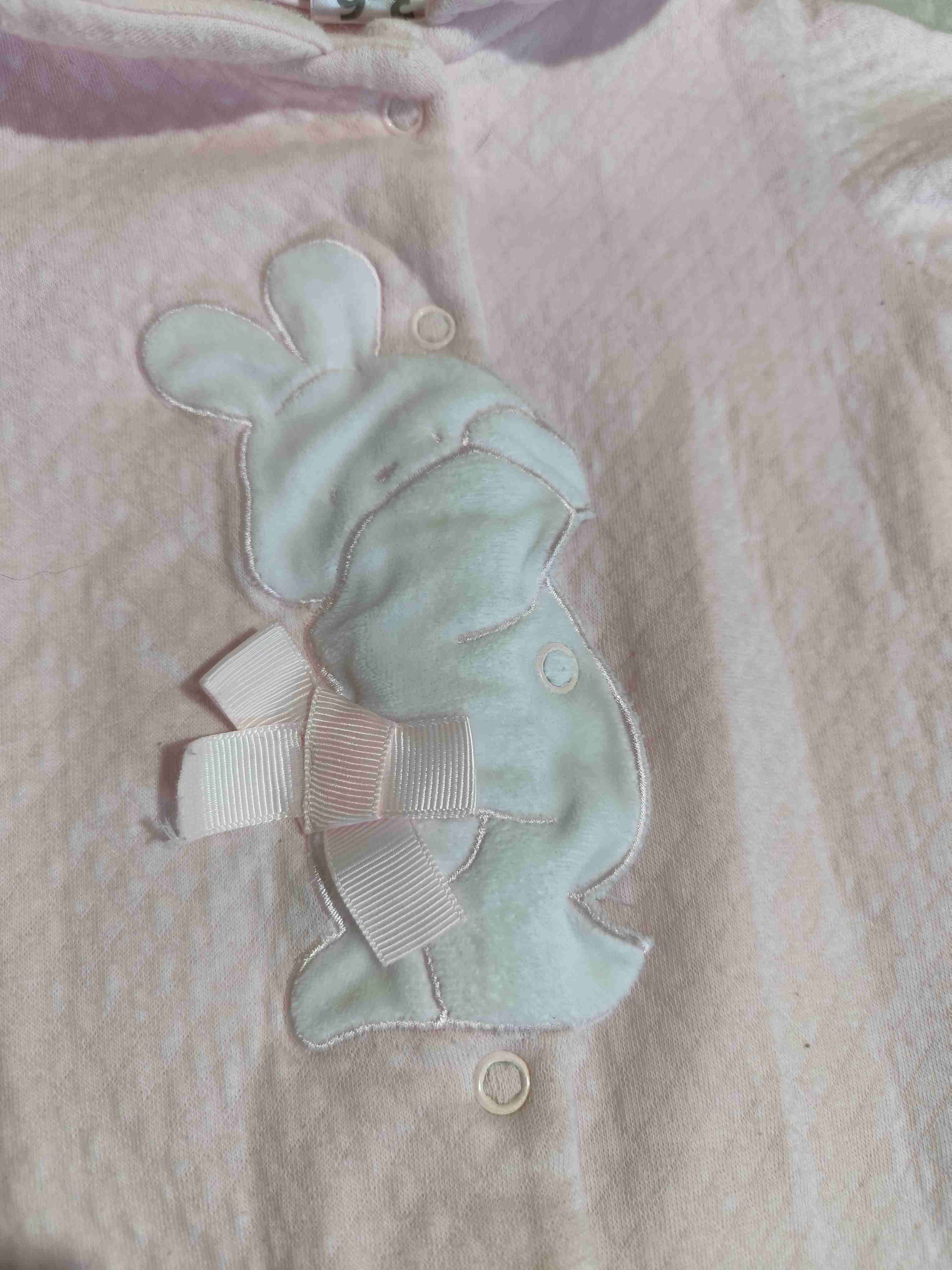 Pijama bebé rosado con conejo - miniatura 2