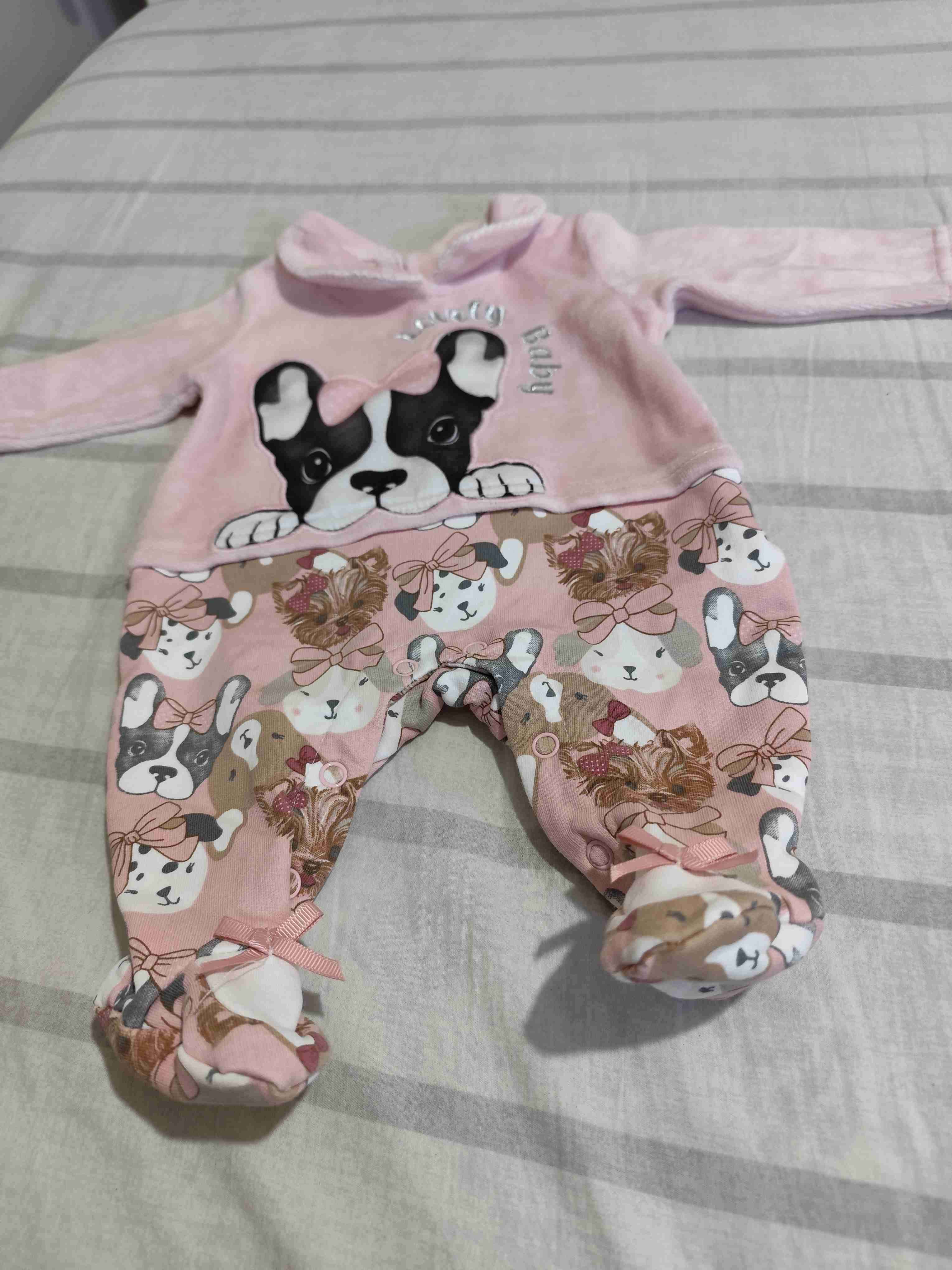 Pijama bebé rosado con perritos - miniatura 2