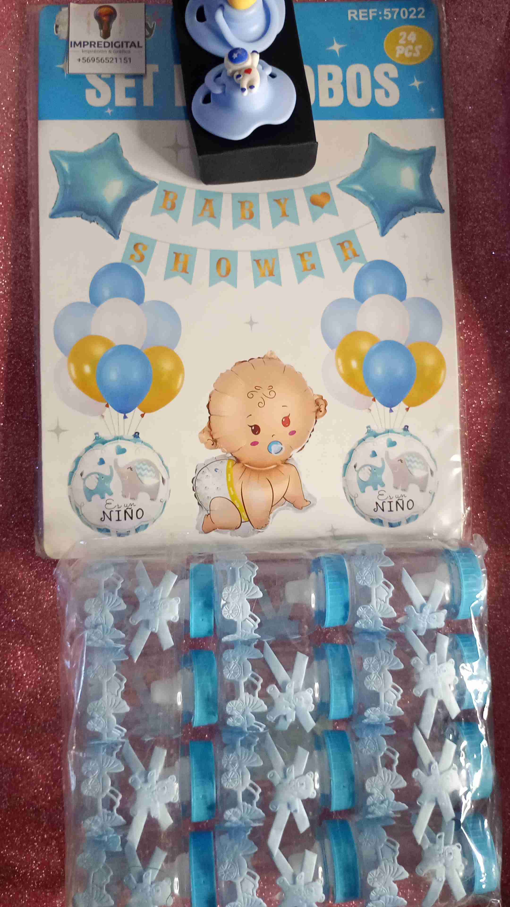 Set de globos Baby Shower azul y otros set