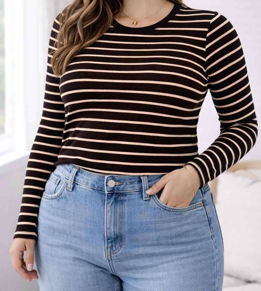 Polera manga larga rayada