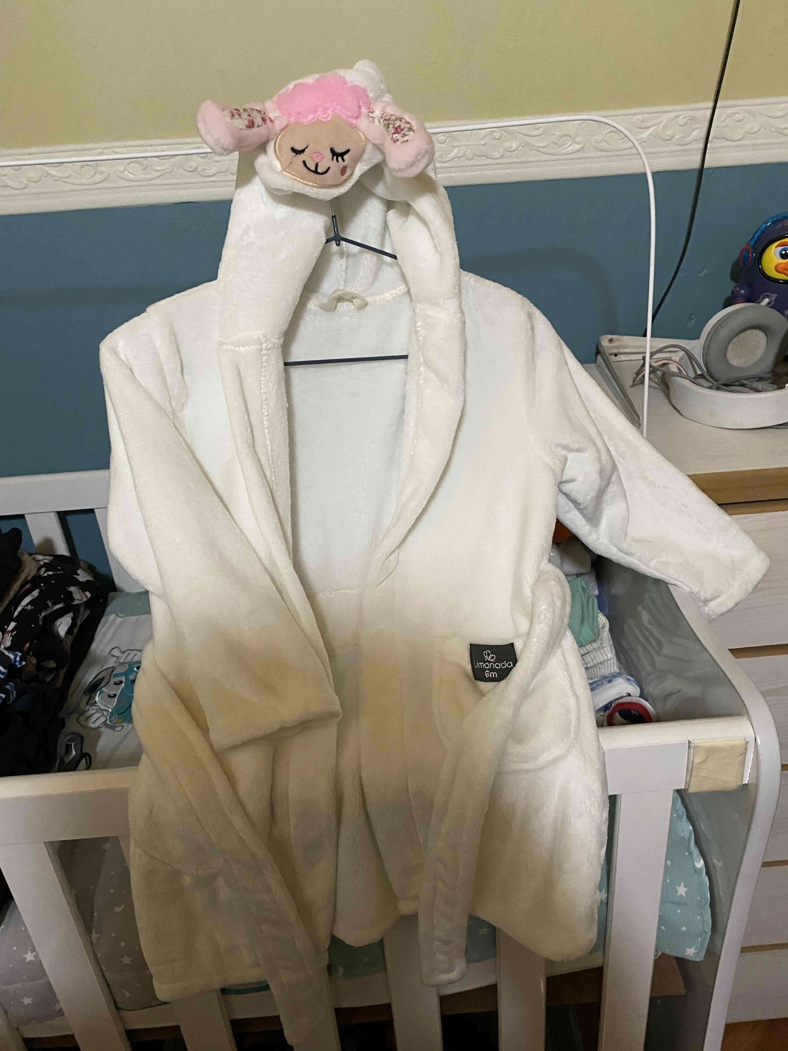 Bata de baño limonada infantil blanca - miniatura 2
