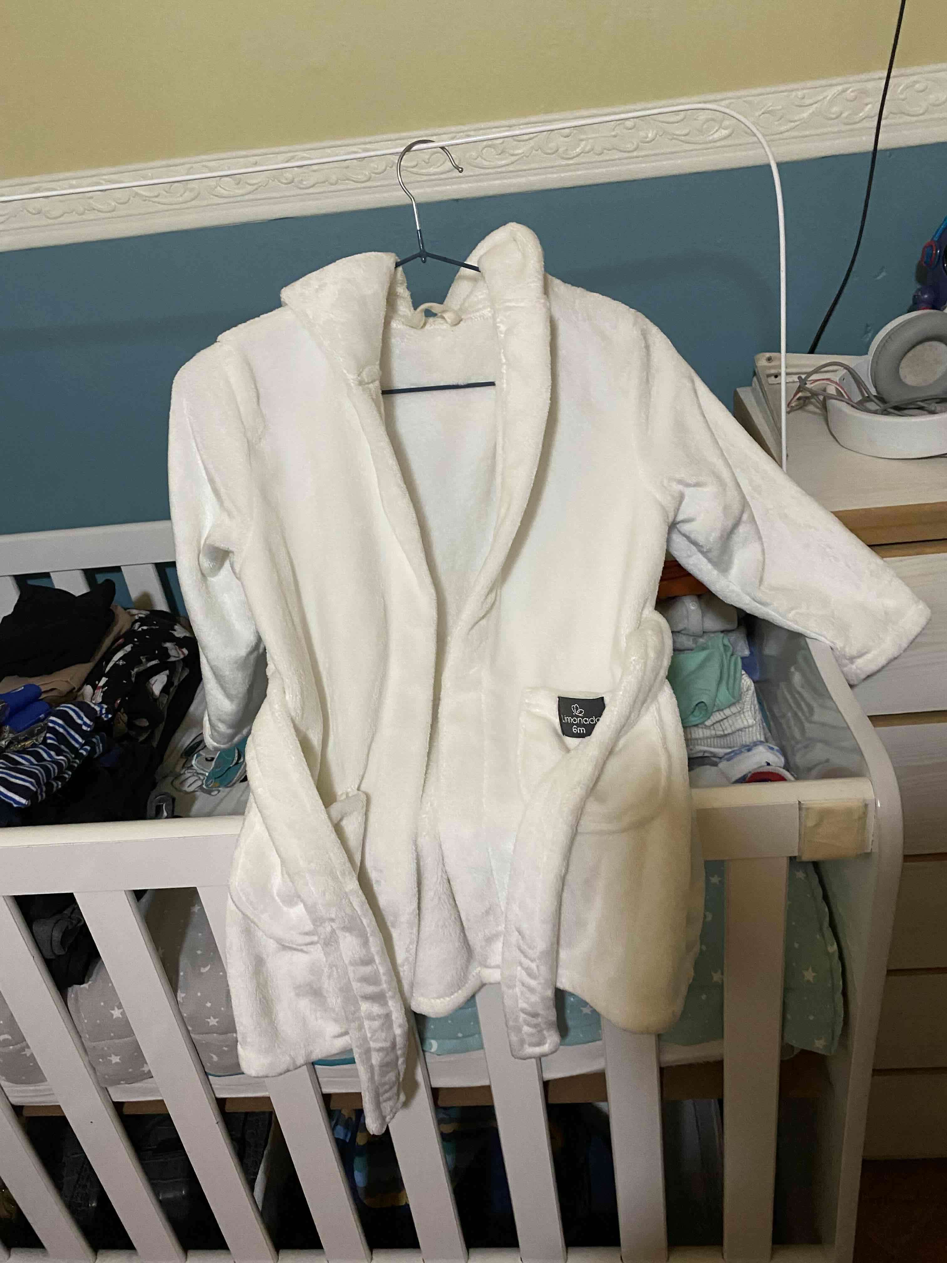 Bata de baño limonada infantil blanca - miniatura 3