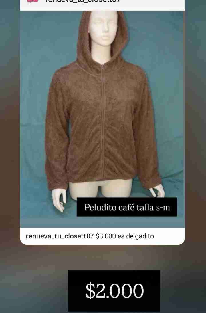 Chaqueta peluda café