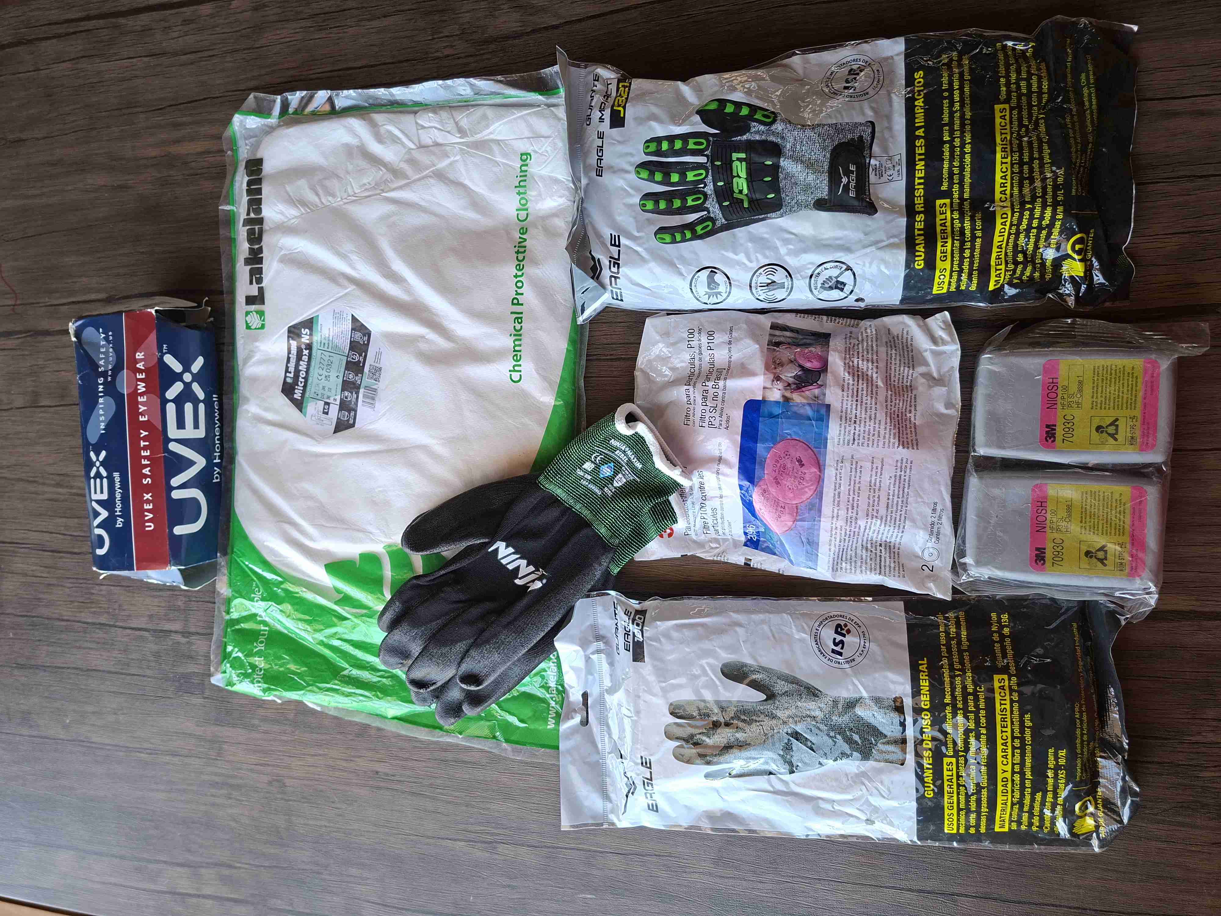 Set de protección química y seguridad