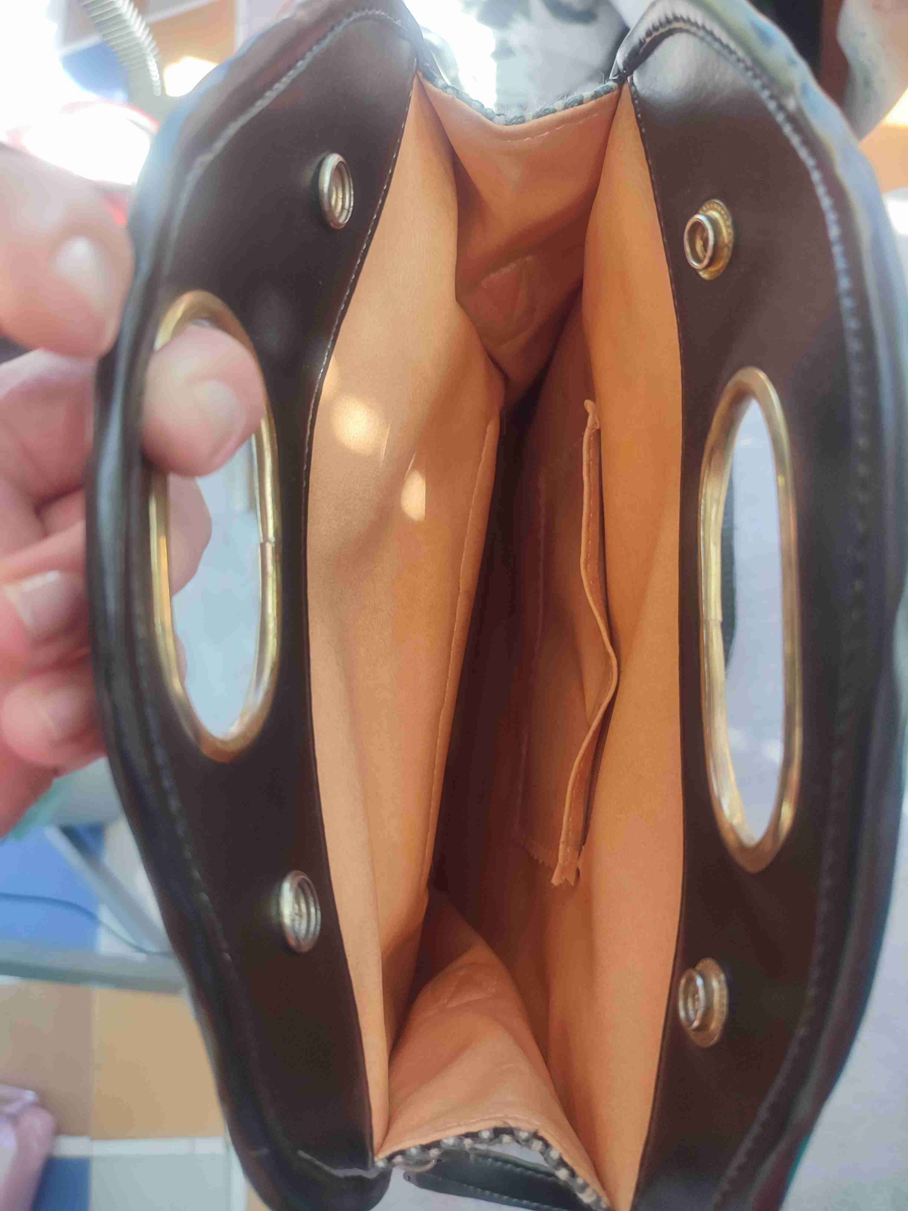 Bolso de hombro tejido y cuero - miniatura 2