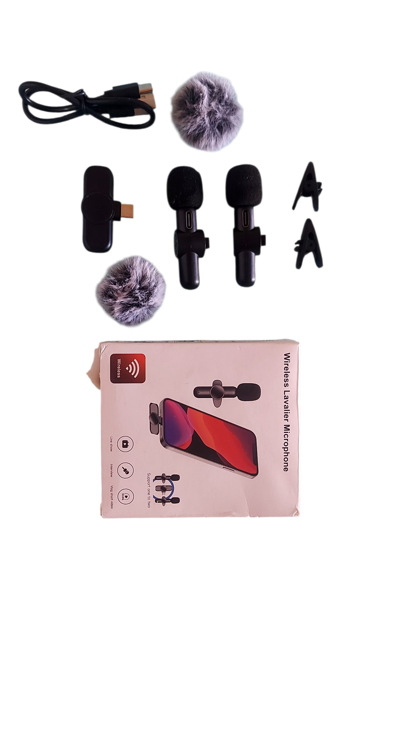 Kit de micrófono lavalier inalámbrico