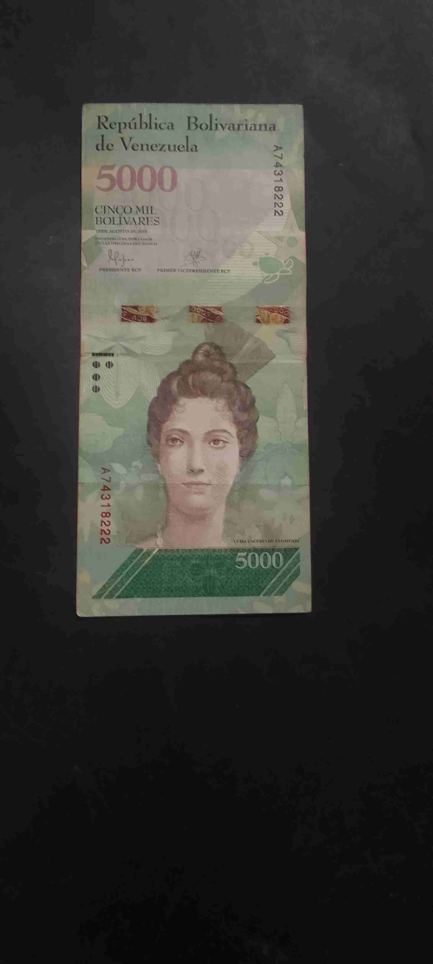 Billete 5000 Bolívares Venezuela, 2015