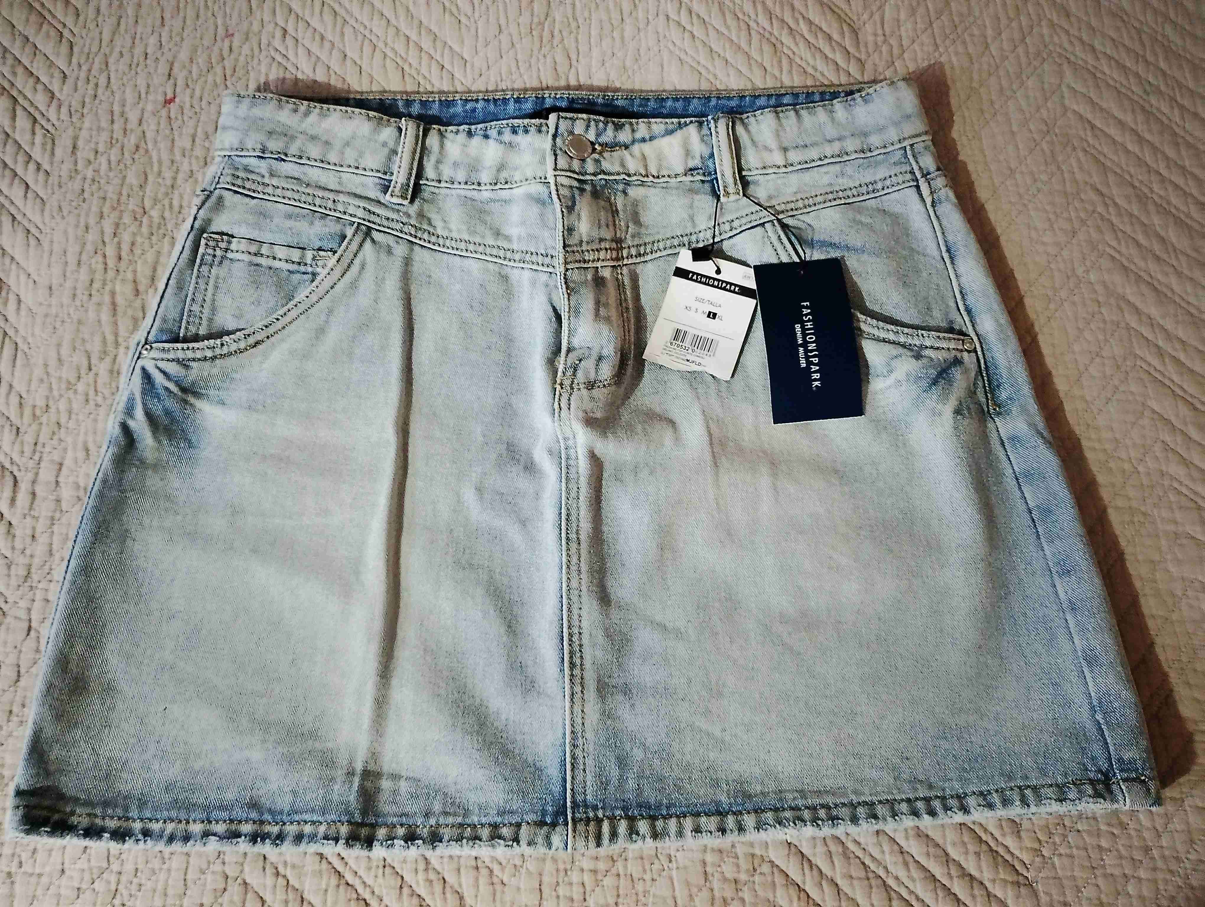 Falda denim azul claro