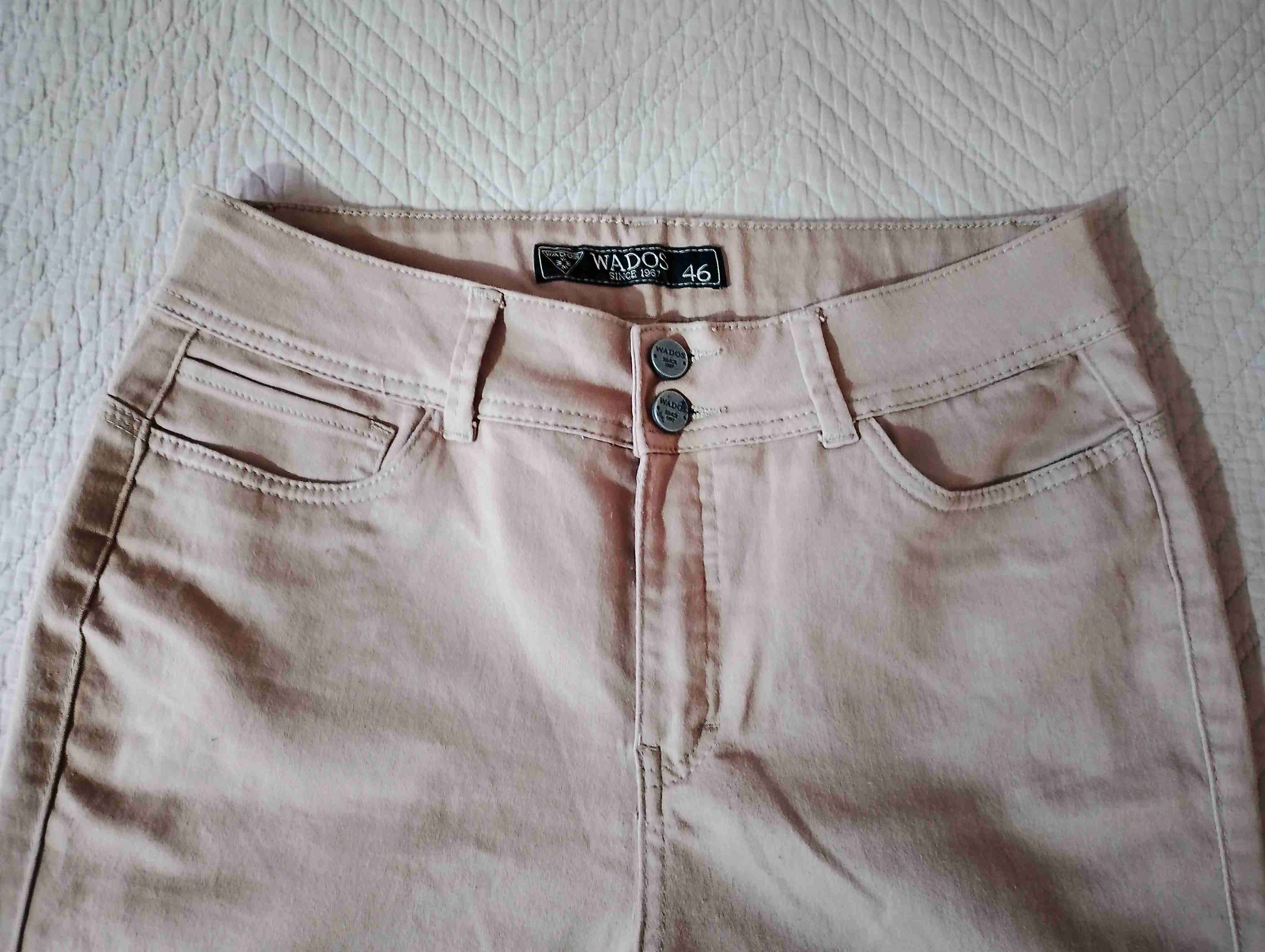 Pantalones beige clasicos mujer - miniatura 2