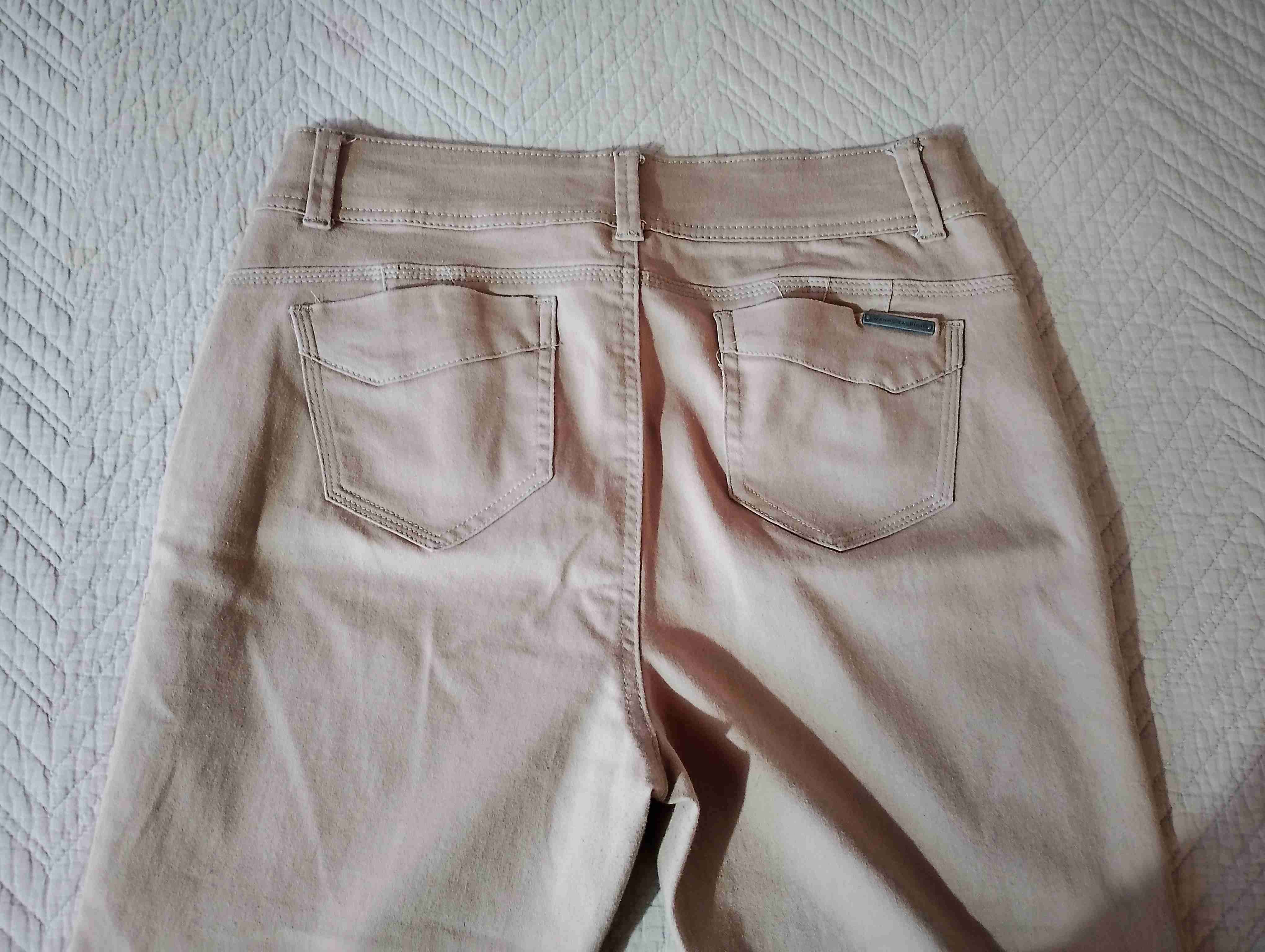 Pantalones beige clasicos mujer - miniatura 3