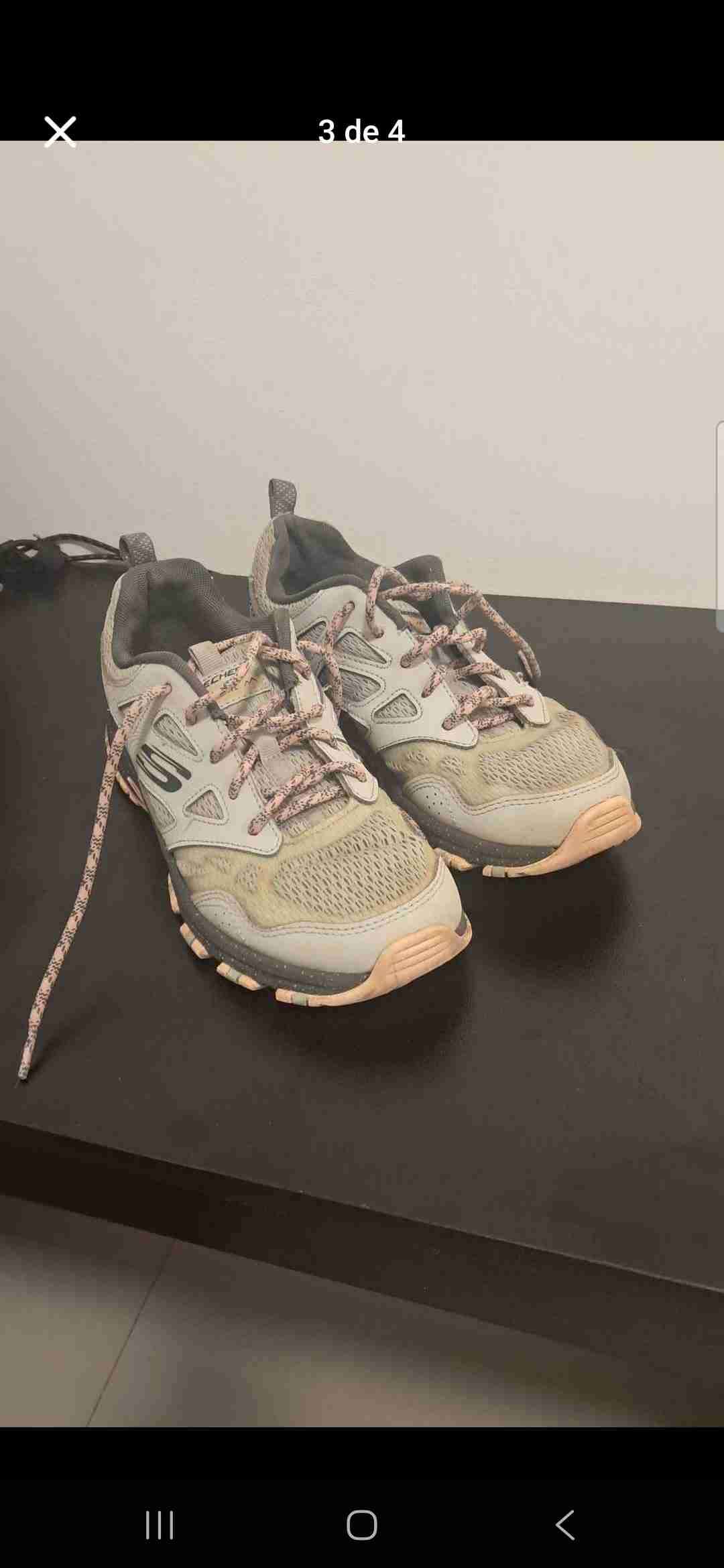 Zapatillas deportivas gris y rosa