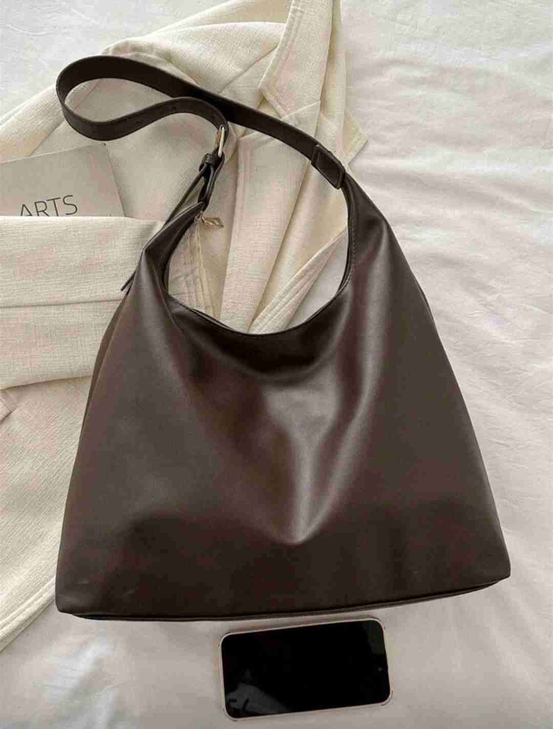 Bolso de hombro marrón elegante - miniatura 2