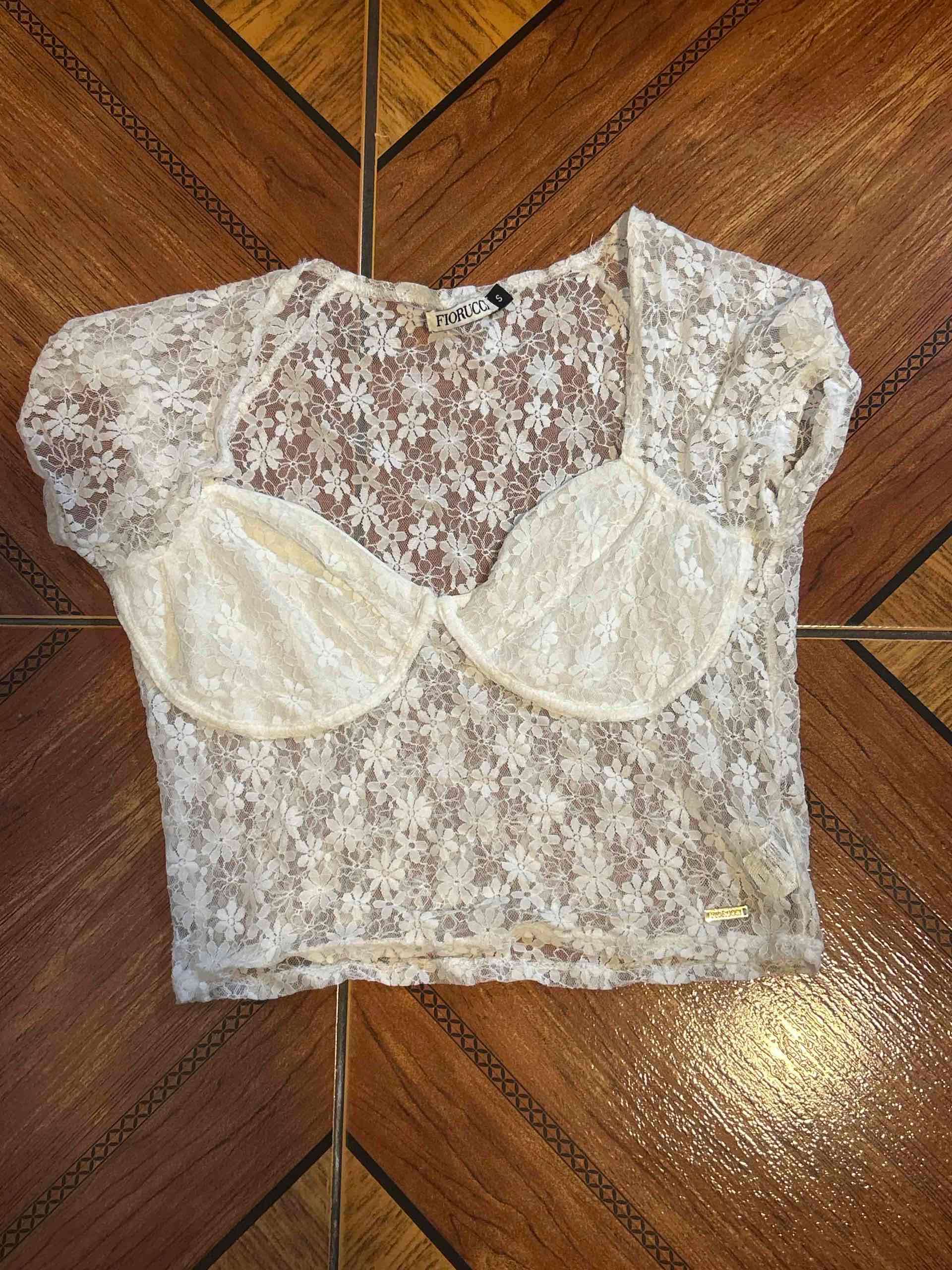 Blusa de encaje floral Fiorucci