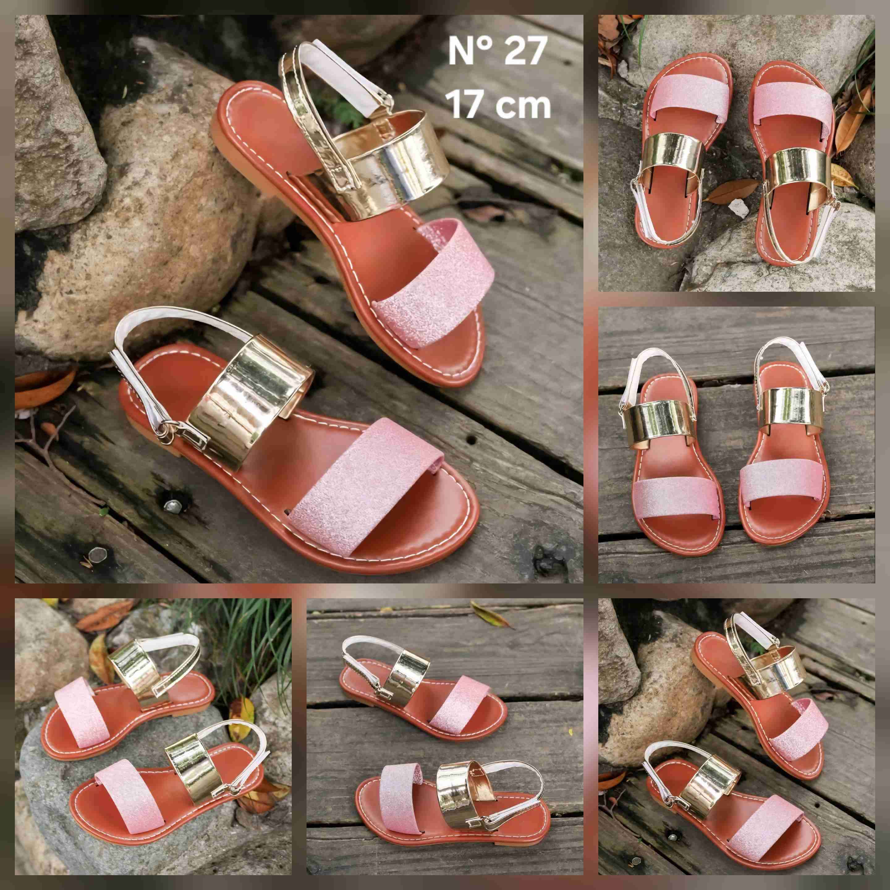 Sandalias rosadas y doradas talla 27