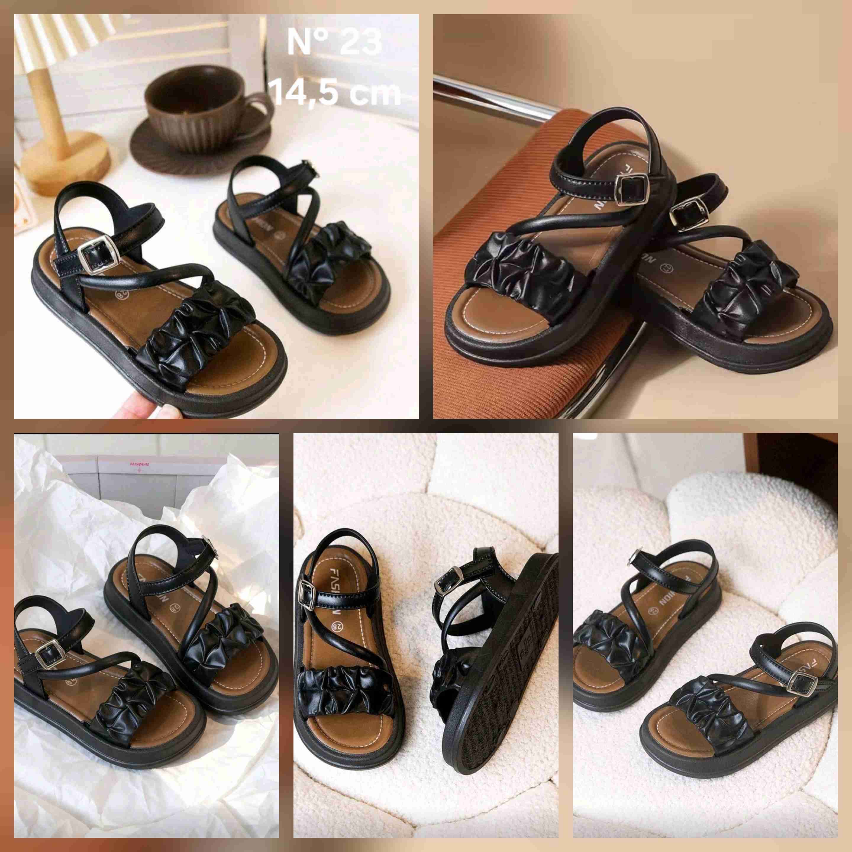 Sandalias negras para niña talla 23