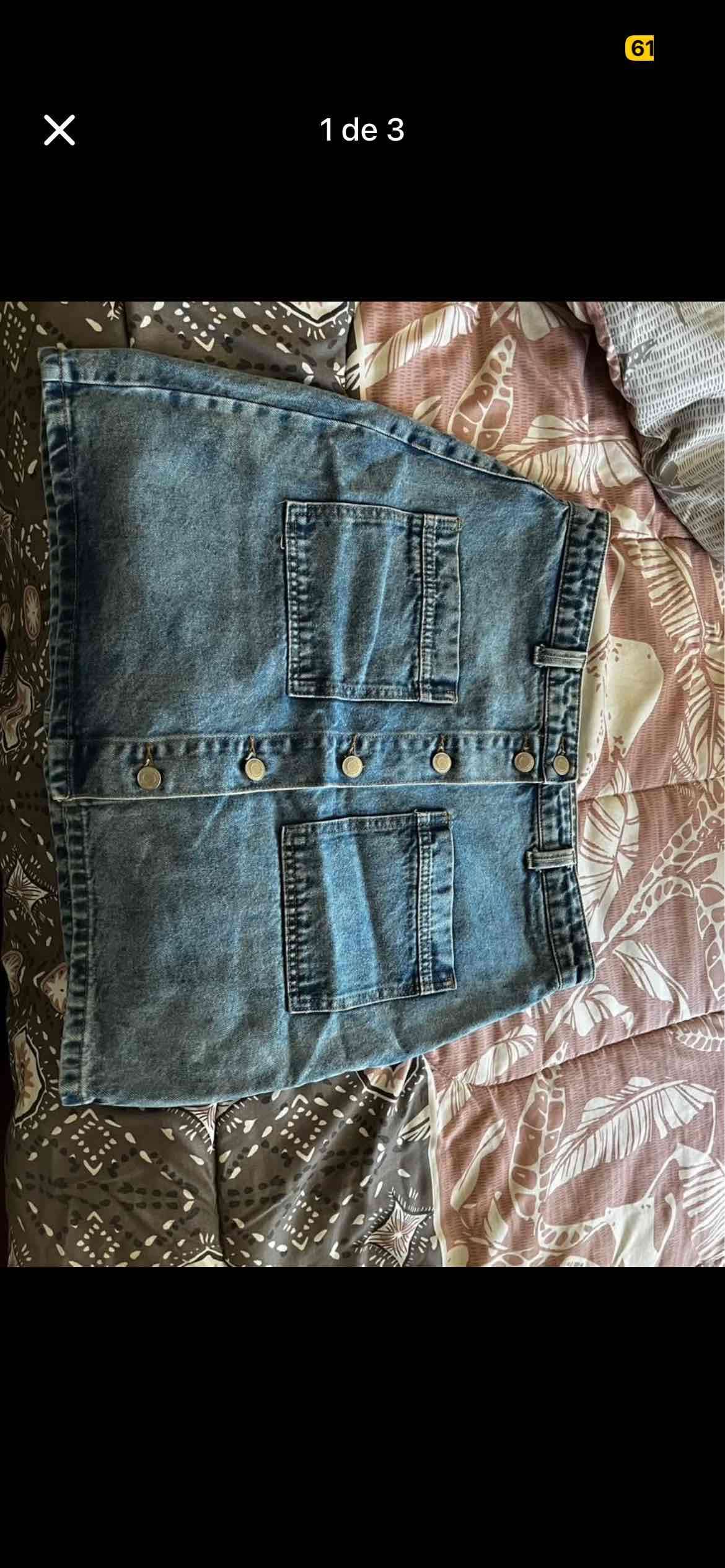 Mini falda denim con botones