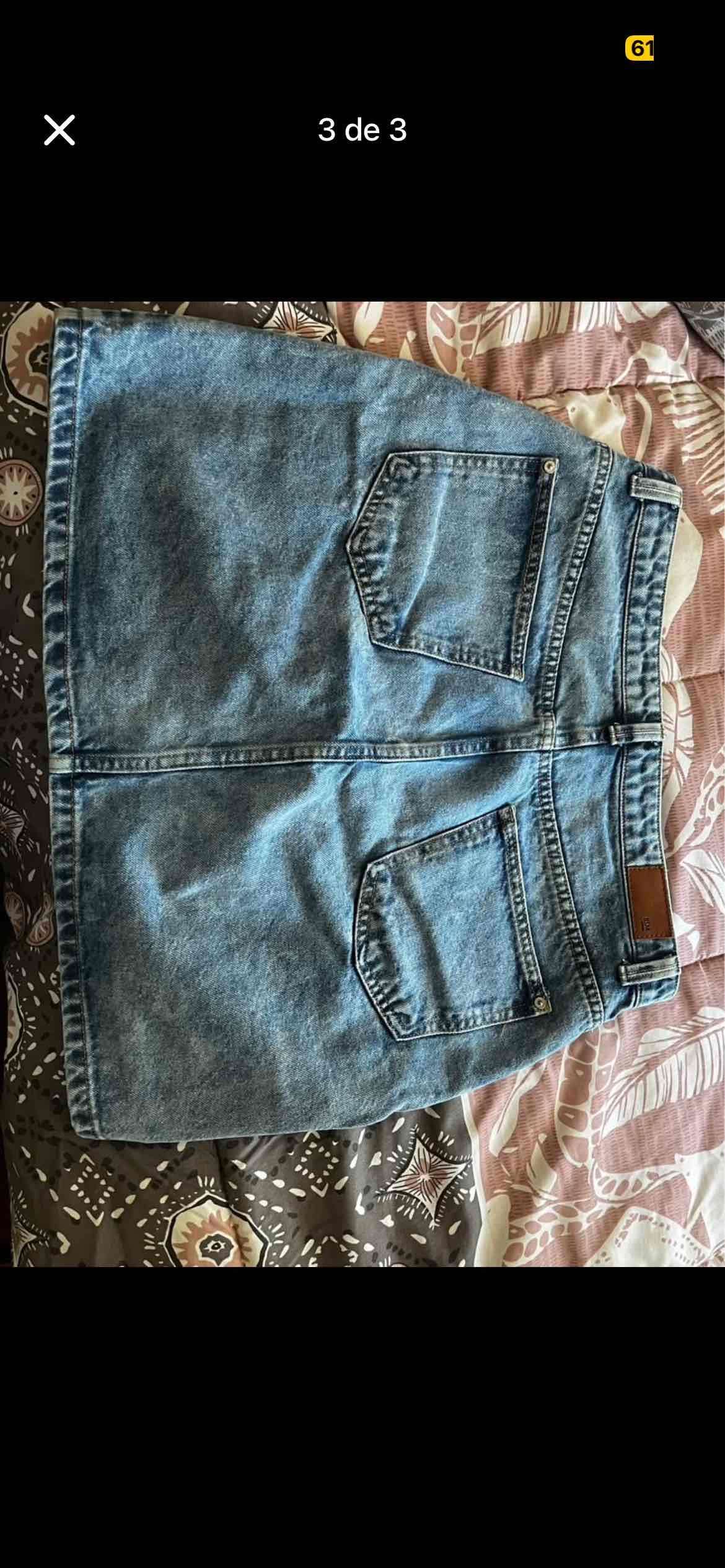 Mini falda denim con botones - miniatura 3